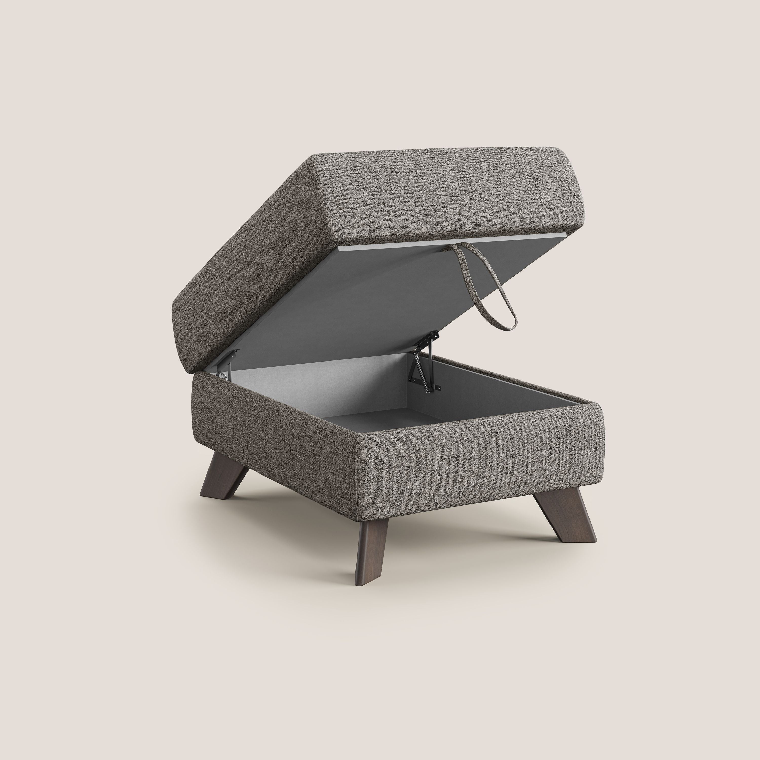 Moon Pouf contenitore e piedini alti in tessuto morbido impermeabile fiammato T03 - divani.store