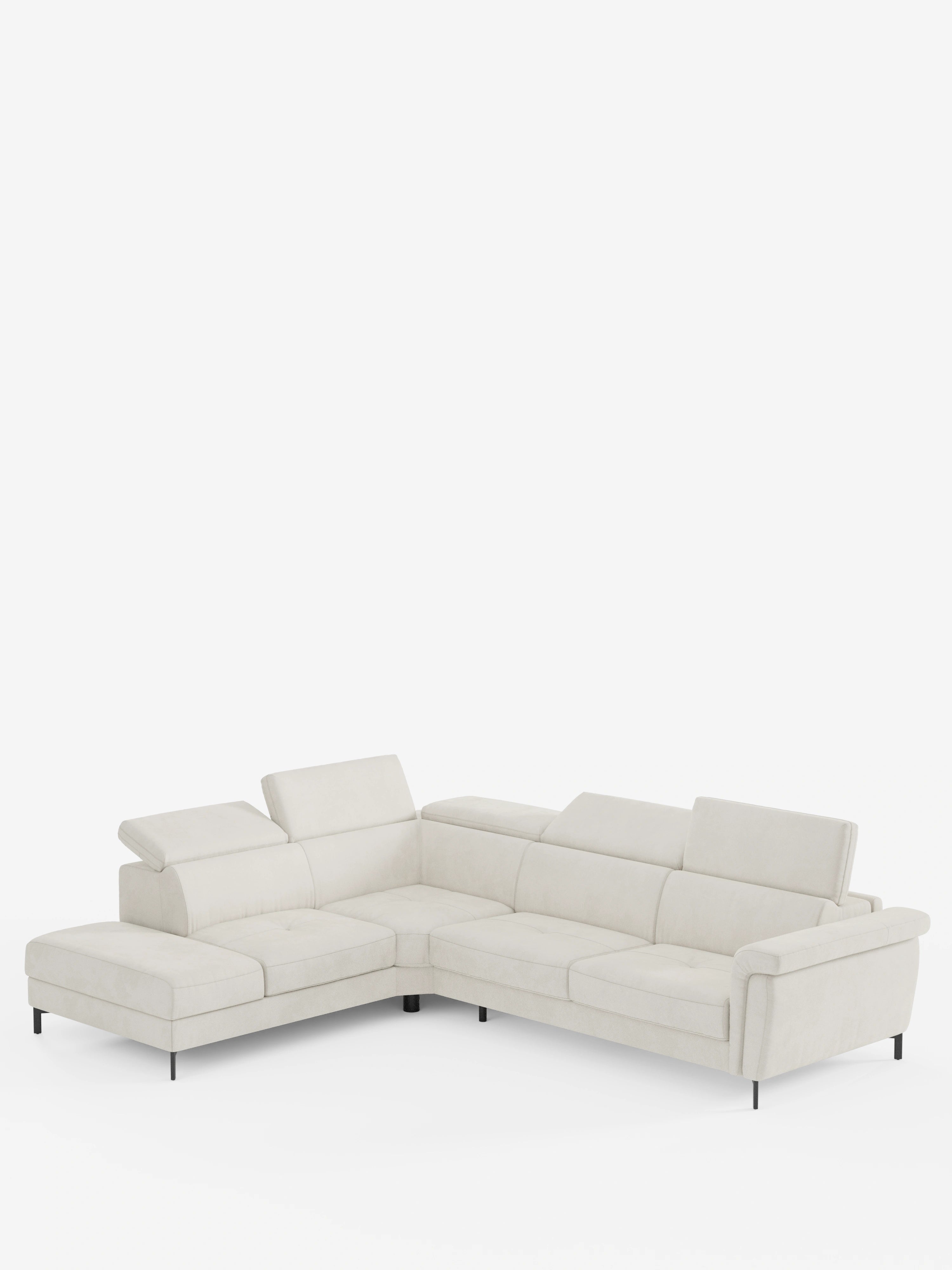 Capri canapé d'angle convertible avec Têtières Réglables et Matelas haute performance en Tissu Effet Velours Détachable T30