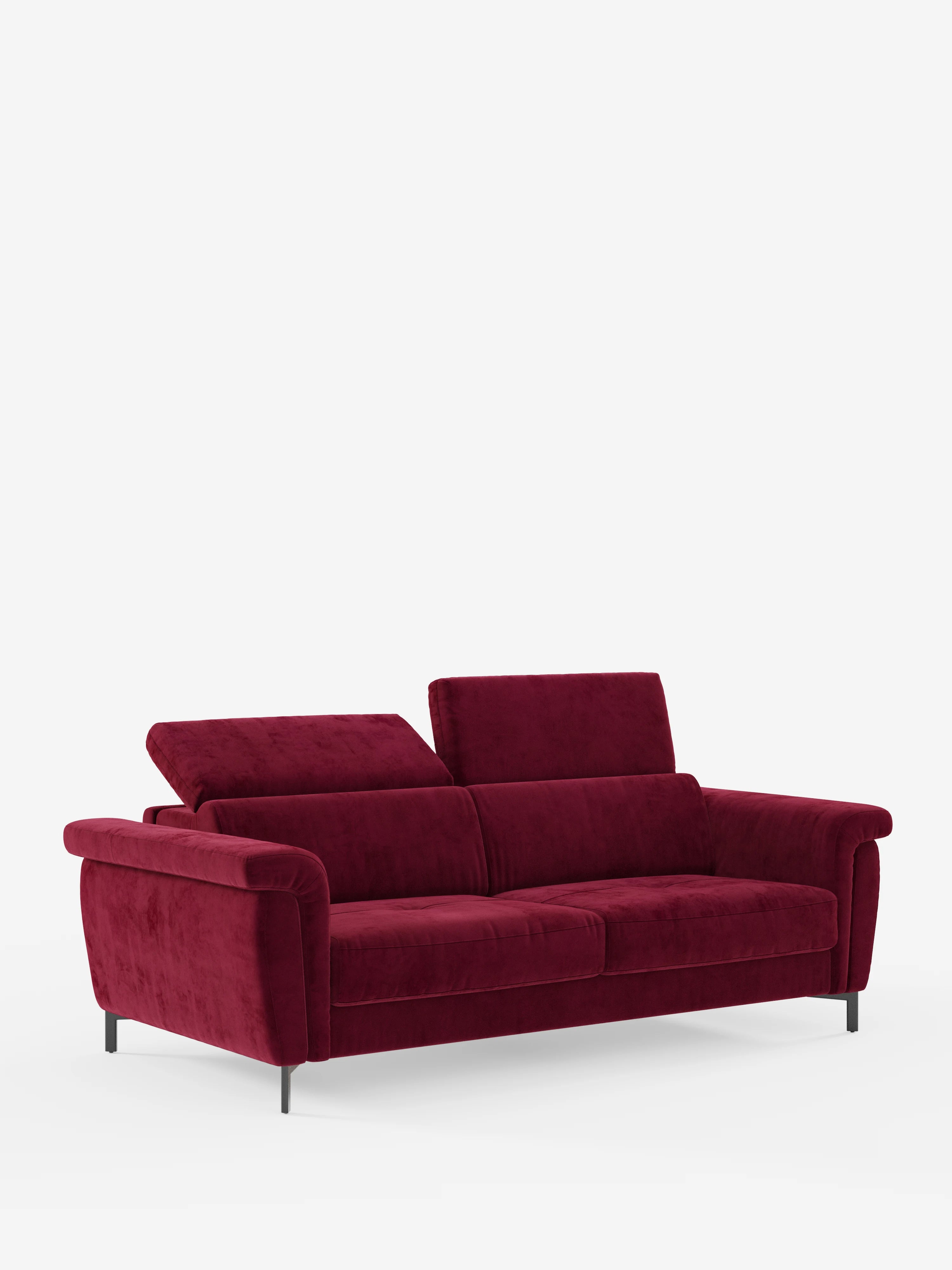 Capri canapé convertible design avec pieds hauts - têtières réglables en tissu raffiné effet velours détachable T30