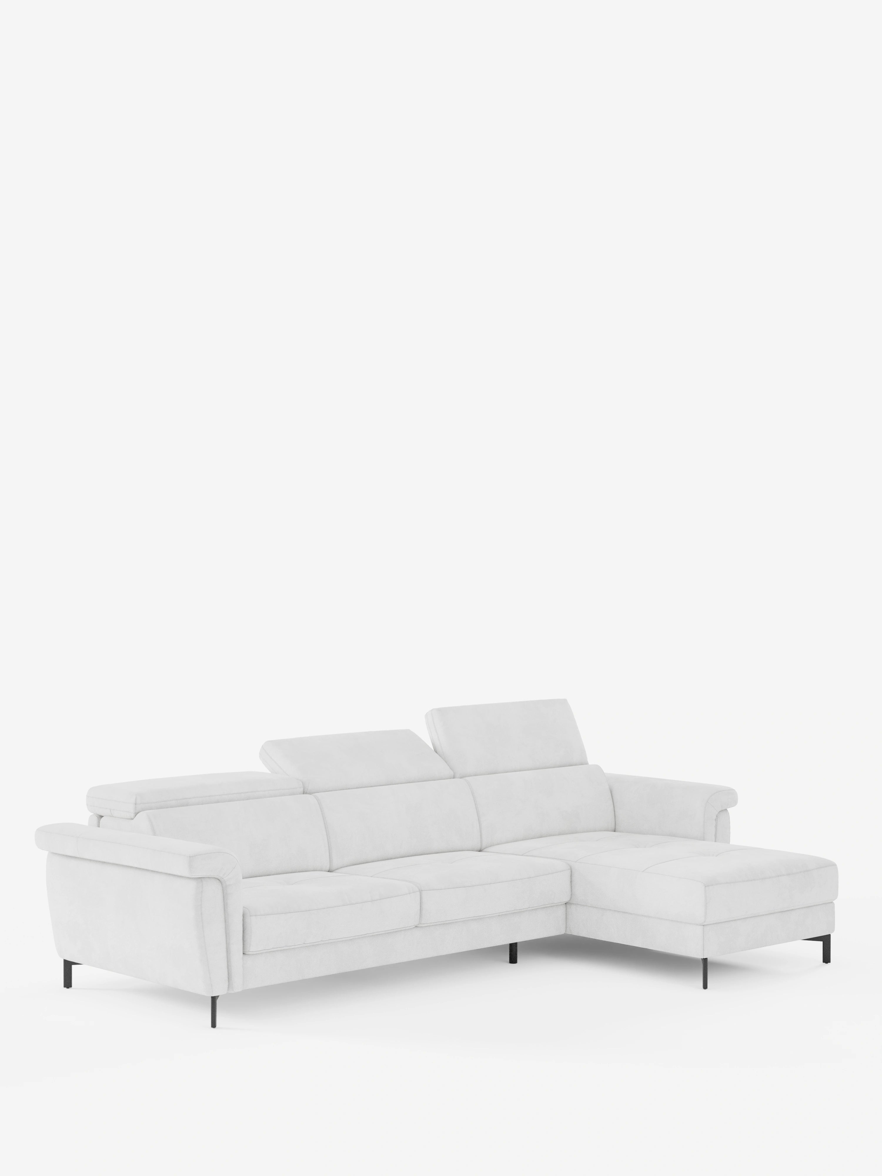 Capri canapé convertible avec méridienne coffre et têtières réglables - Tissu Effet Velours Détachable T30