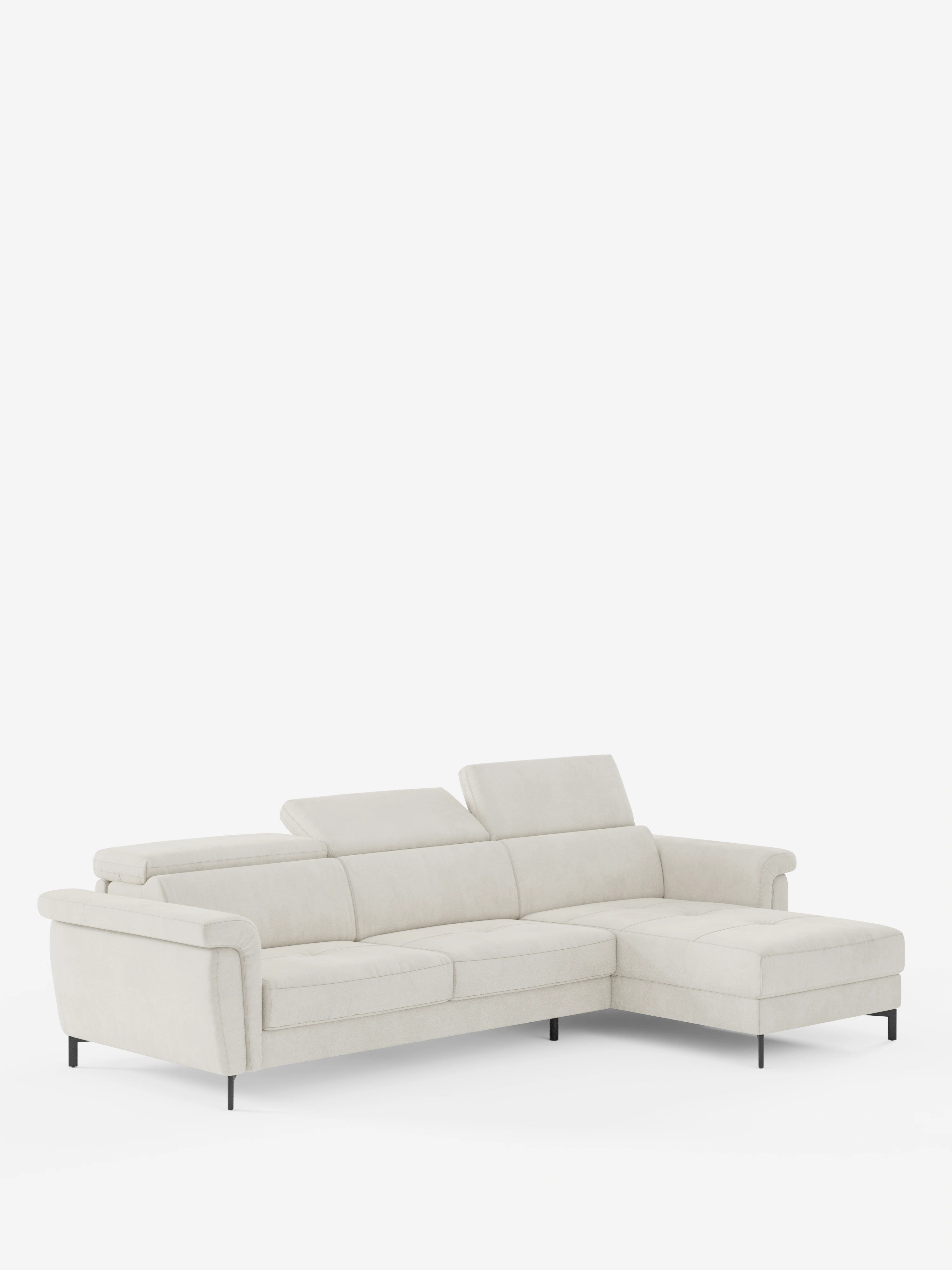 Capri canapé convertible avec méridienne coffre et têtières réglables - Tissu Effet Velours Détachable T30