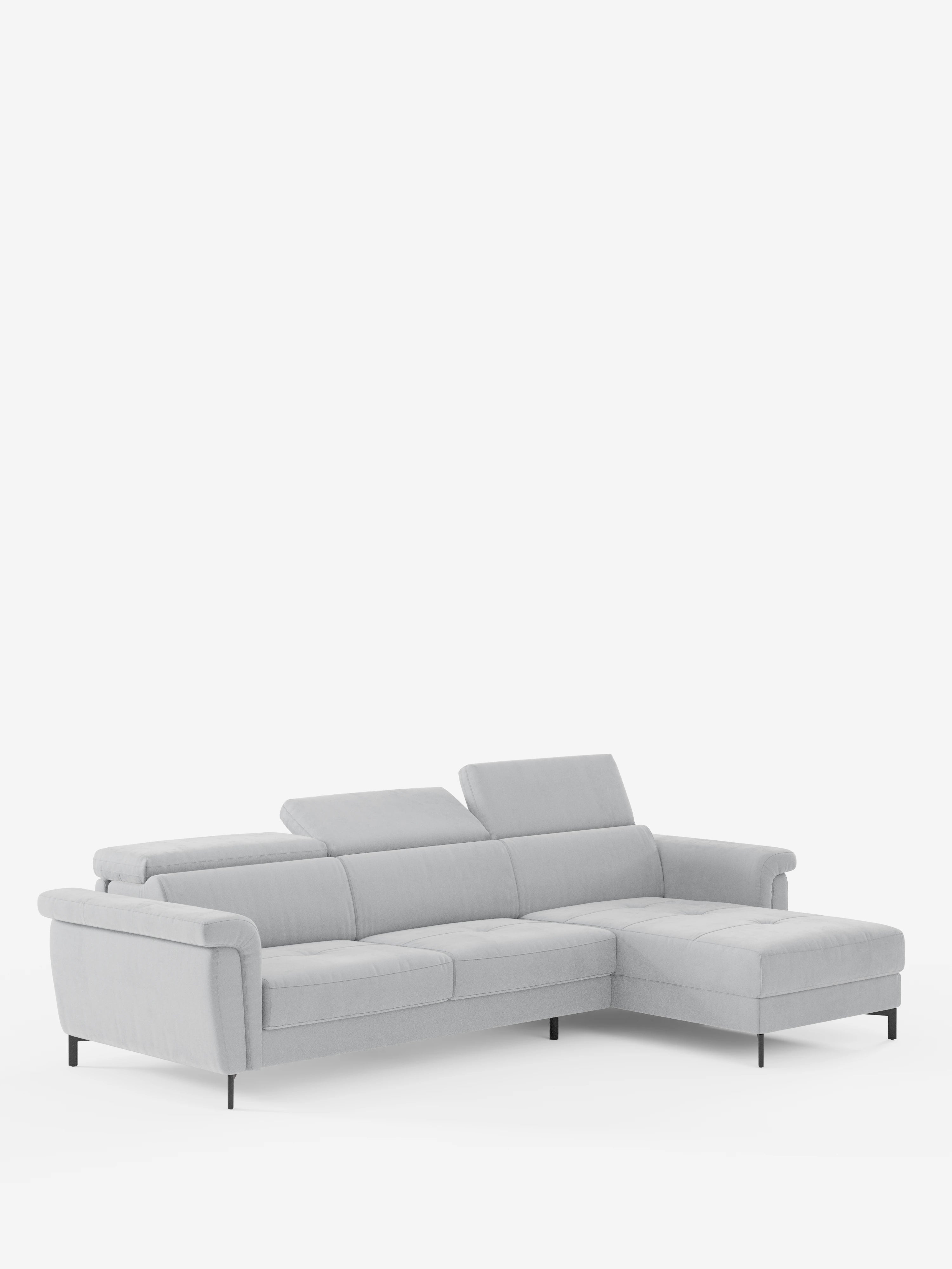 Capri canapé convertible avec méridienne coffre et têtières réglables - Tissu Effet Velours Détachable T30