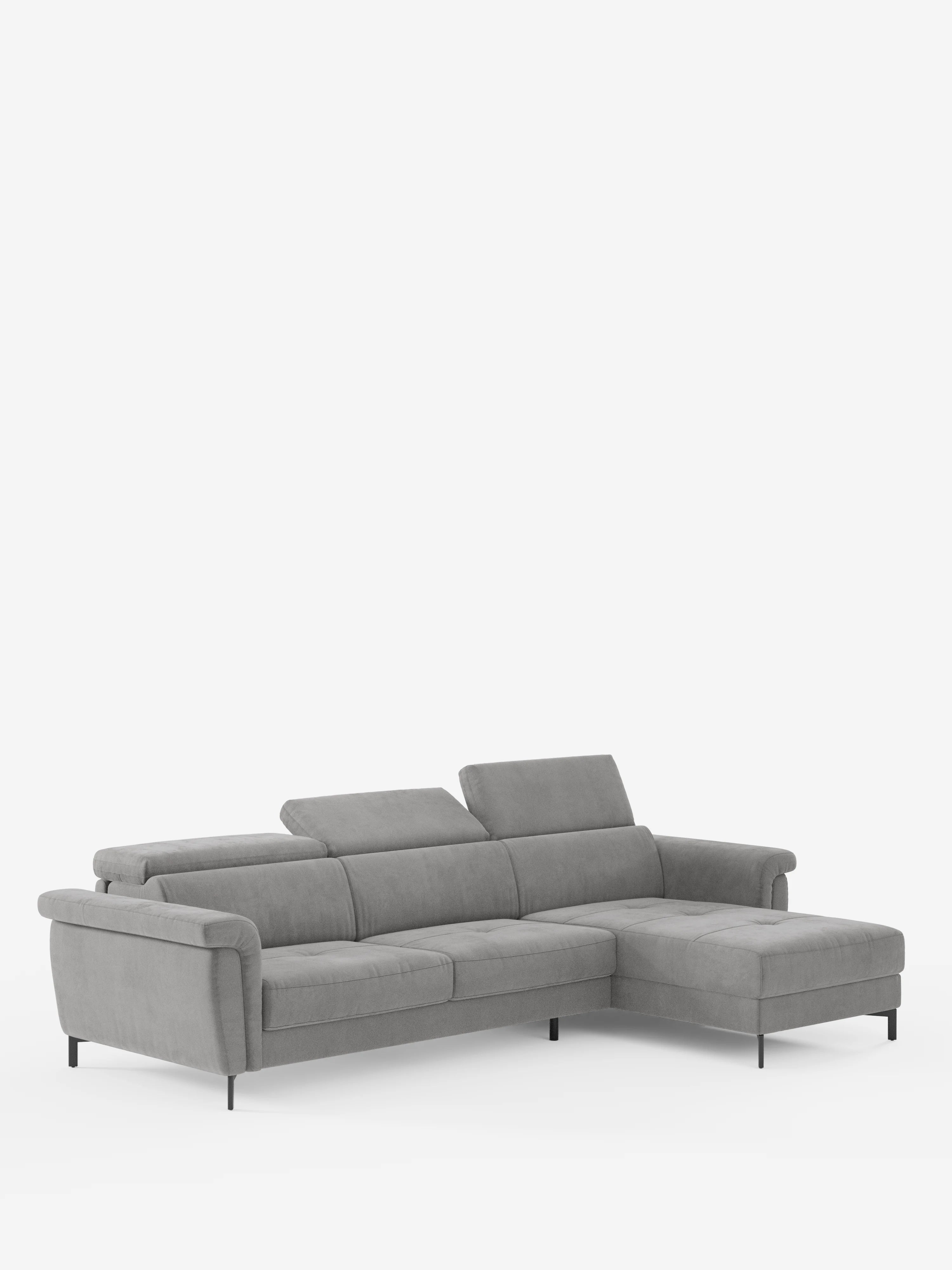 Capri canapé convertible avec méridienne coffre et têtières réglables - Tissu Effet Velours Détachable T30