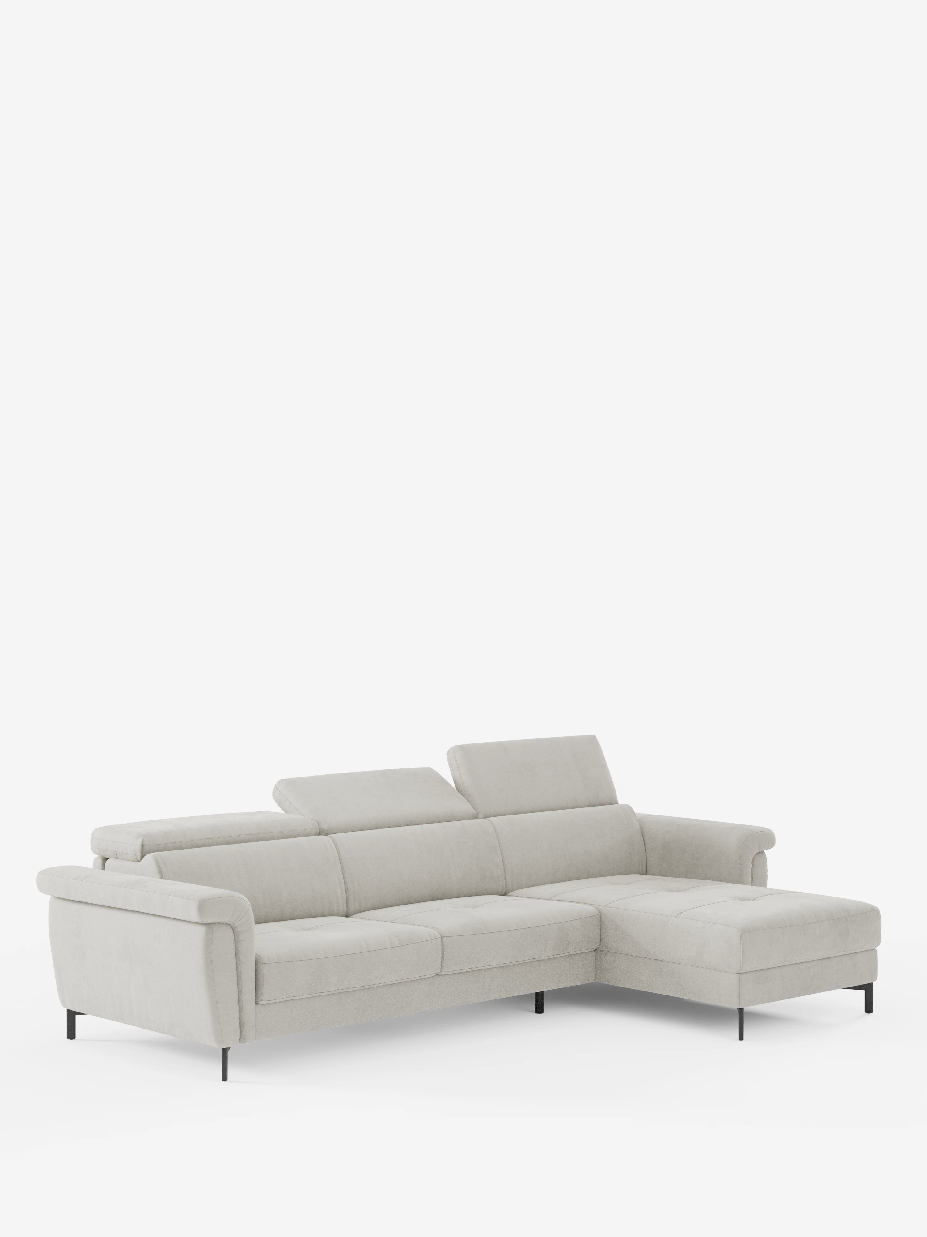 Capri canapé convertible avec méridienne coffre et têtières réglables - Tissu Effet Velours Détachable T30