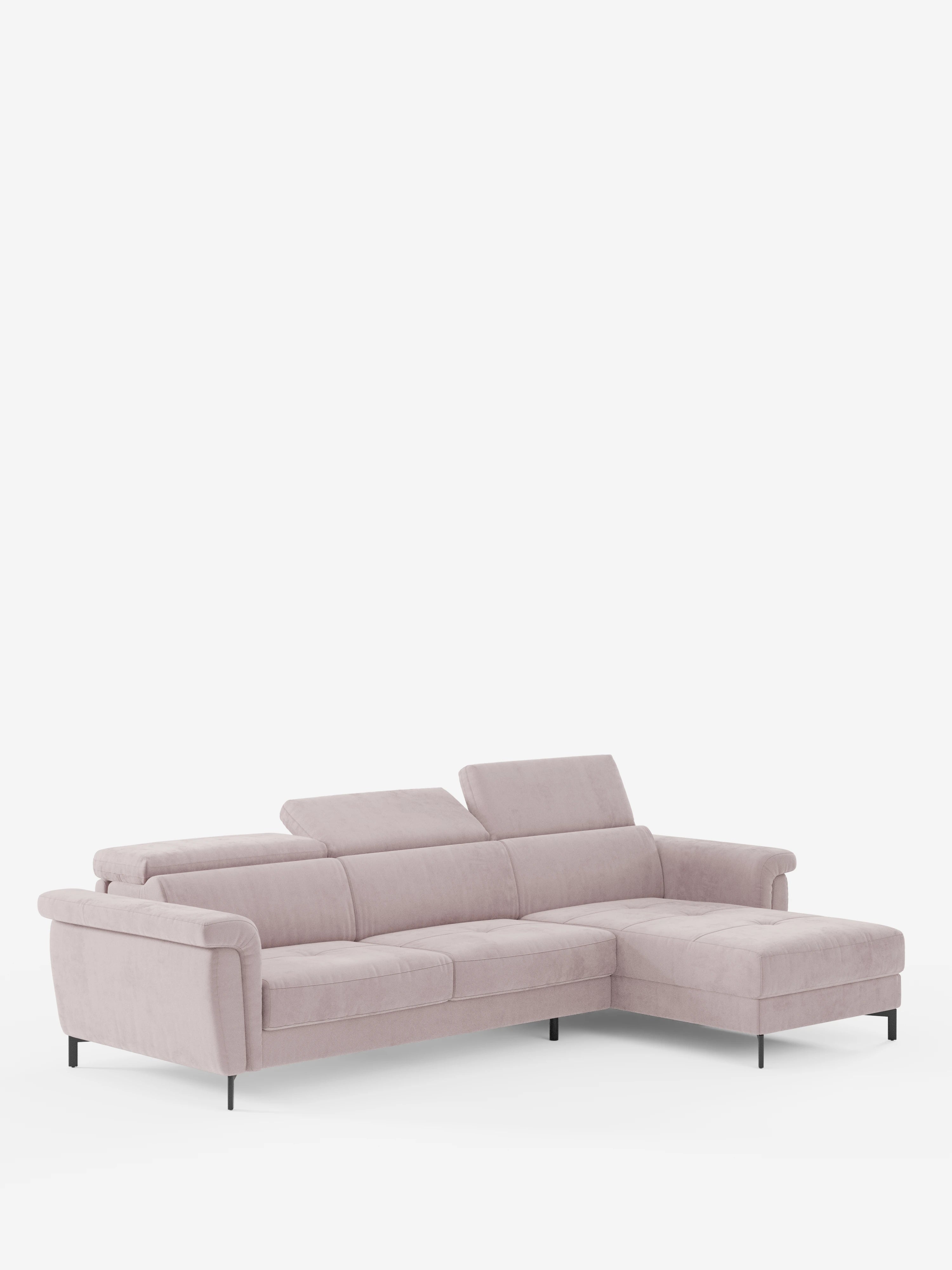 Capri canapé convertible avec méridienne coffre et têtières réglables - Tissu Effet Velours Détachable T30