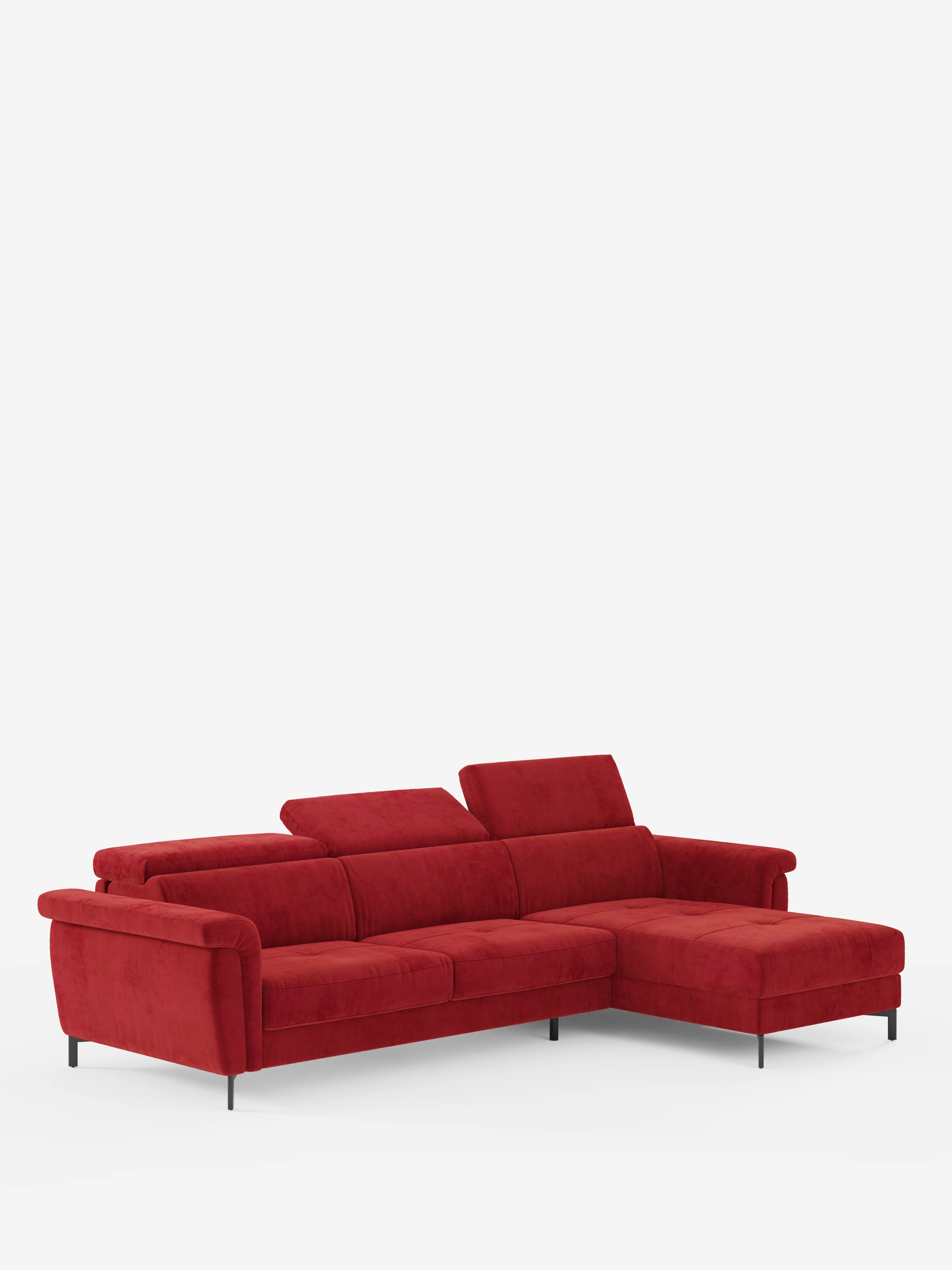 Capri canapé convertible avec méridienne coffre et têtières réglables - Tissu Effet Velours Détachable T30