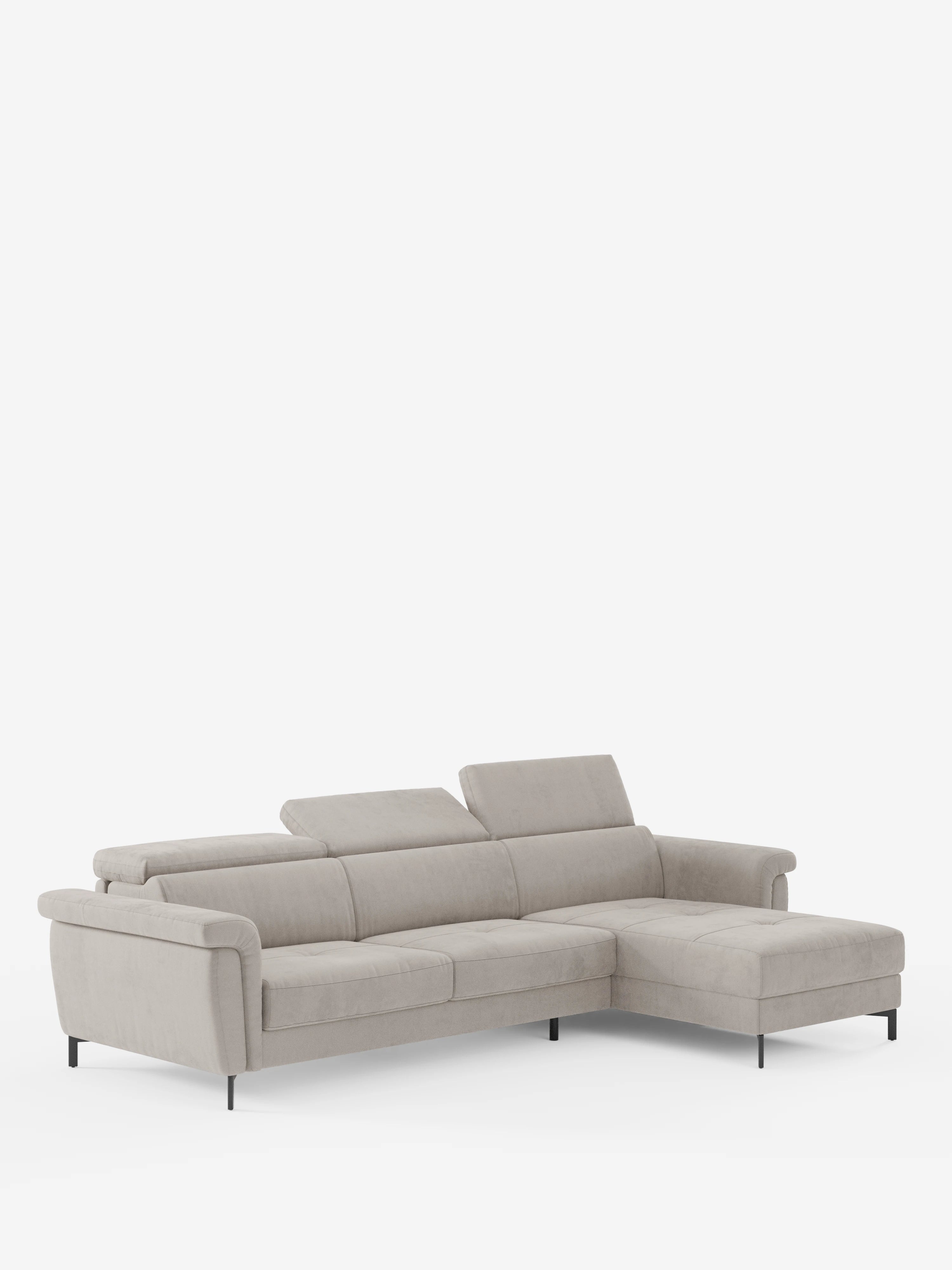 Capri canapé convertible avec méridienne coffre et têtières réglables - Tissu Effet Velours Détachable T30