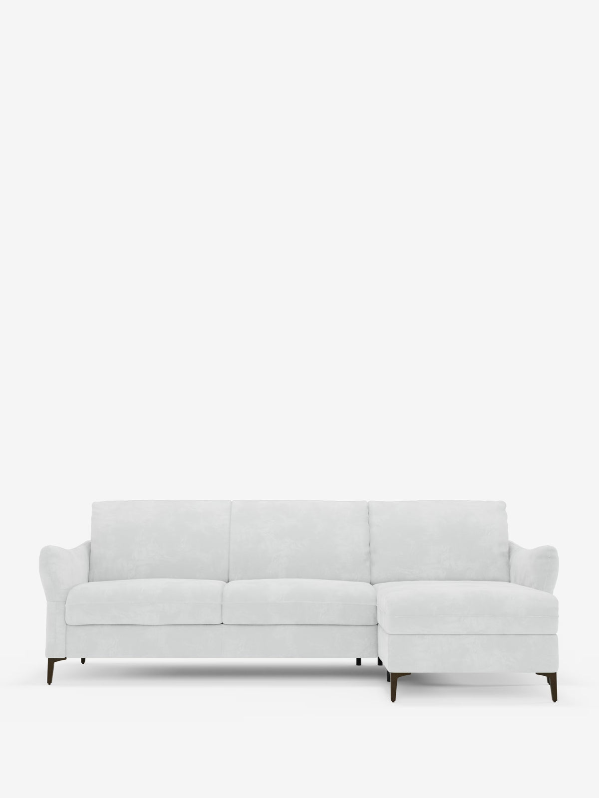 Dalia canapé-lit avec méridienne coffre de rangement et matelas de 18 cm de hauteur - pieds hauts et tissu anti-taches T30