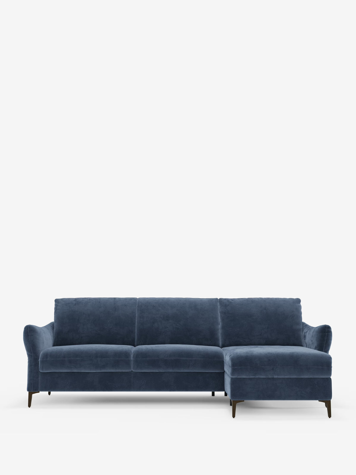 Dalia canapé-lit avec méridienne coffre de rangement et matelas de 18 cm de hauteur - pieds hauts et tissu anti-taches T30