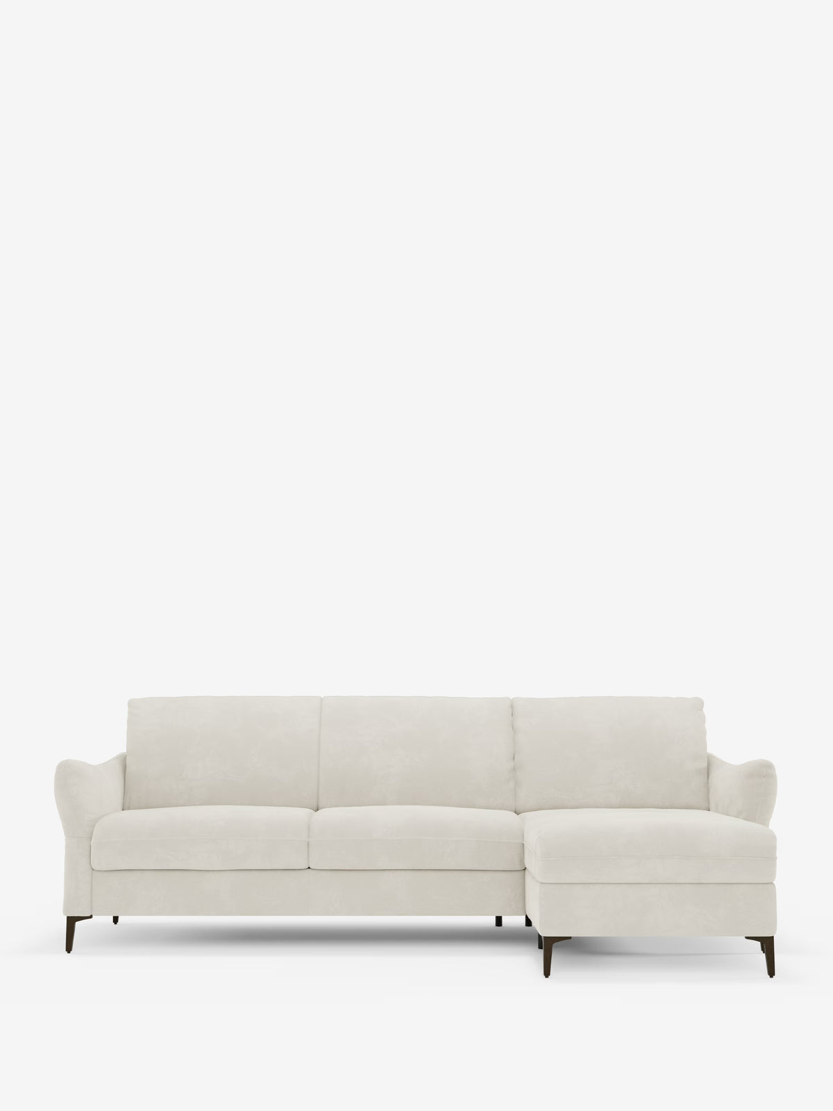 Dalia canapé-lit avec méridienne coffre de rangement et matelas de 18 cm de hauteur - pieds hauts et tissu anti-taches T30
