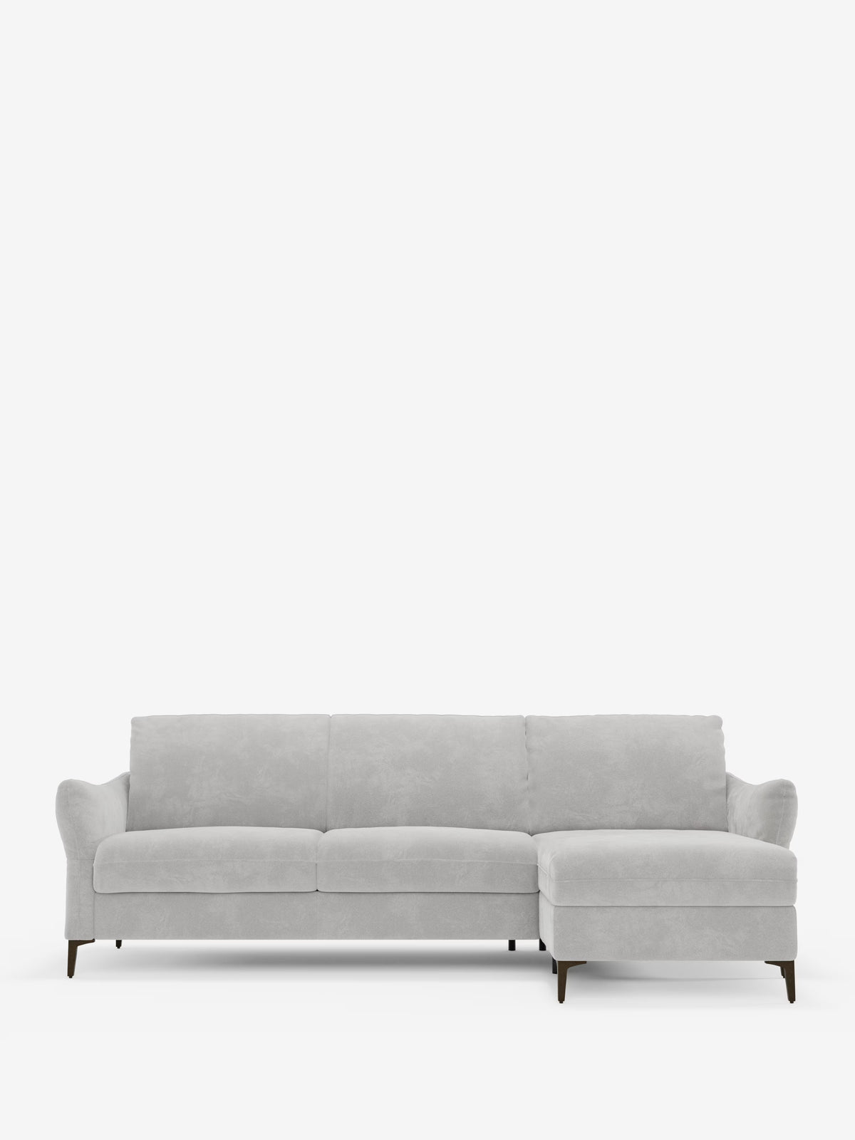Dalia canapé-lit avec méridienne coffre de rangement et matelas de 18 cm de hauteur - pieds hauts et tissu anti-taches T30