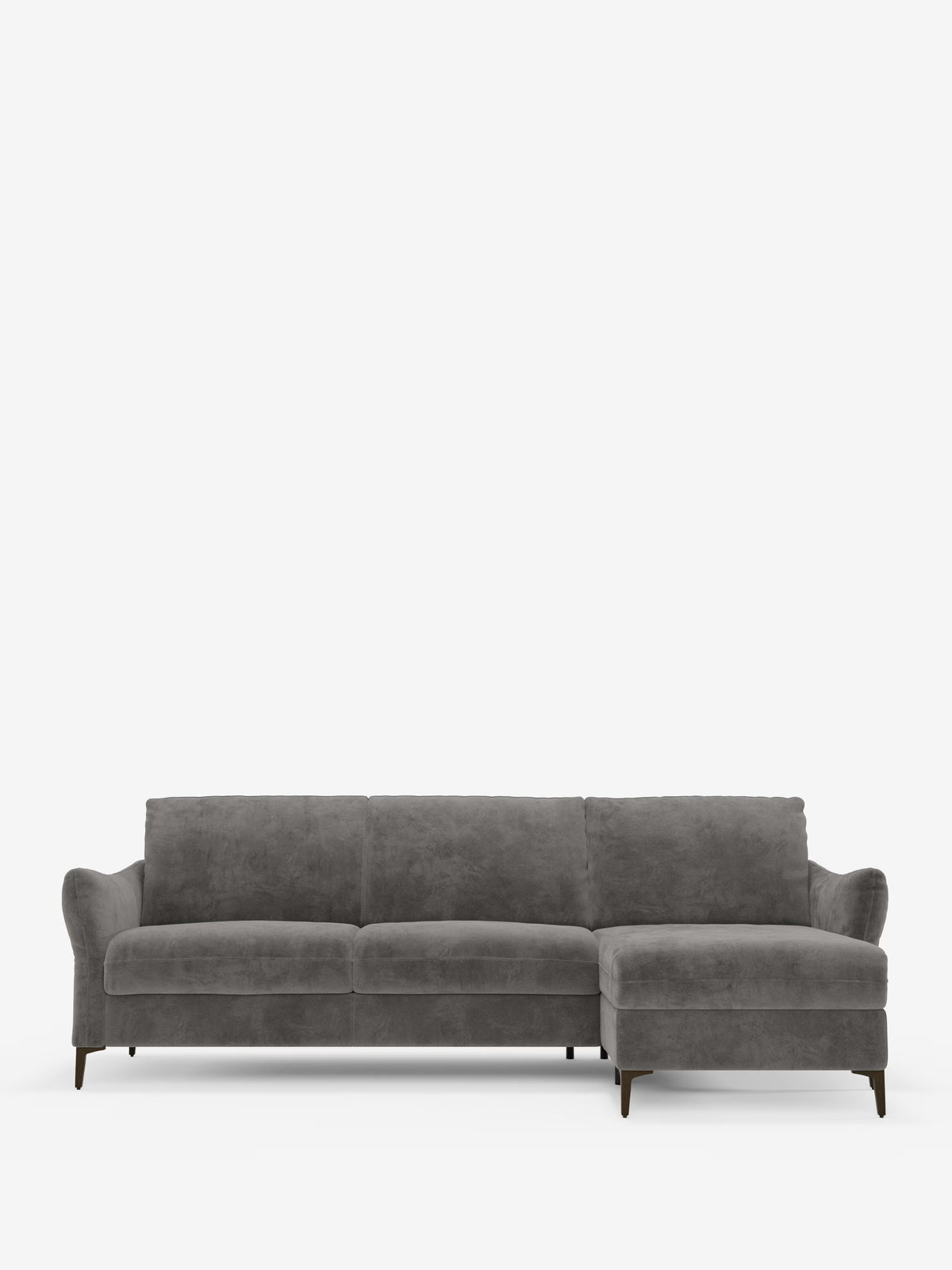 Dalia canapé-lit avec méridienne coffre de rangement et matelas de 18 cm de hauteur - pieds hauts et tissu anti-taches T30