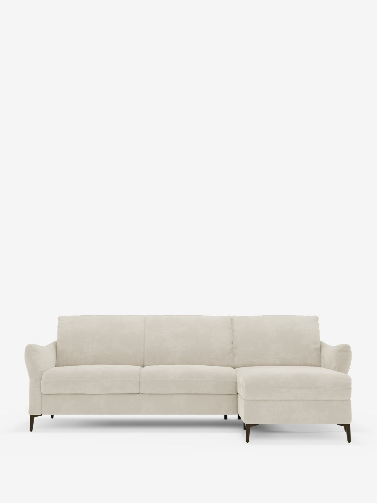 Dalia canapé-lit avec méridienne coffre de rangement et matelas de 18 cm de hauteur - pieds hauts et tissu anti-taches T30
