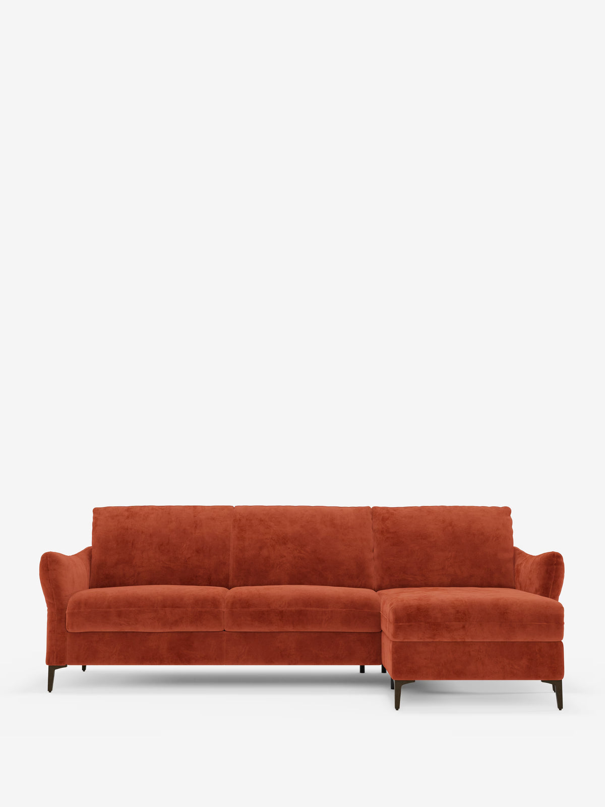 Dalia canapé-lit avec méridienne coffre de rangement et matelas de 18 cm de hauteur - pieds hauts et tissu anti-taches T30