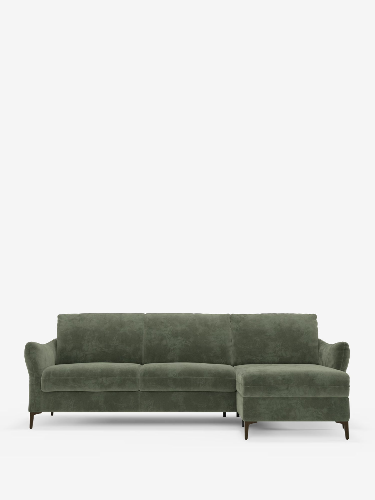 Dalia canapé-lit avec méridienne coffre de rangement et matelas de 18 cm de hauteur - pieds hauts et tissu anti-taches T30