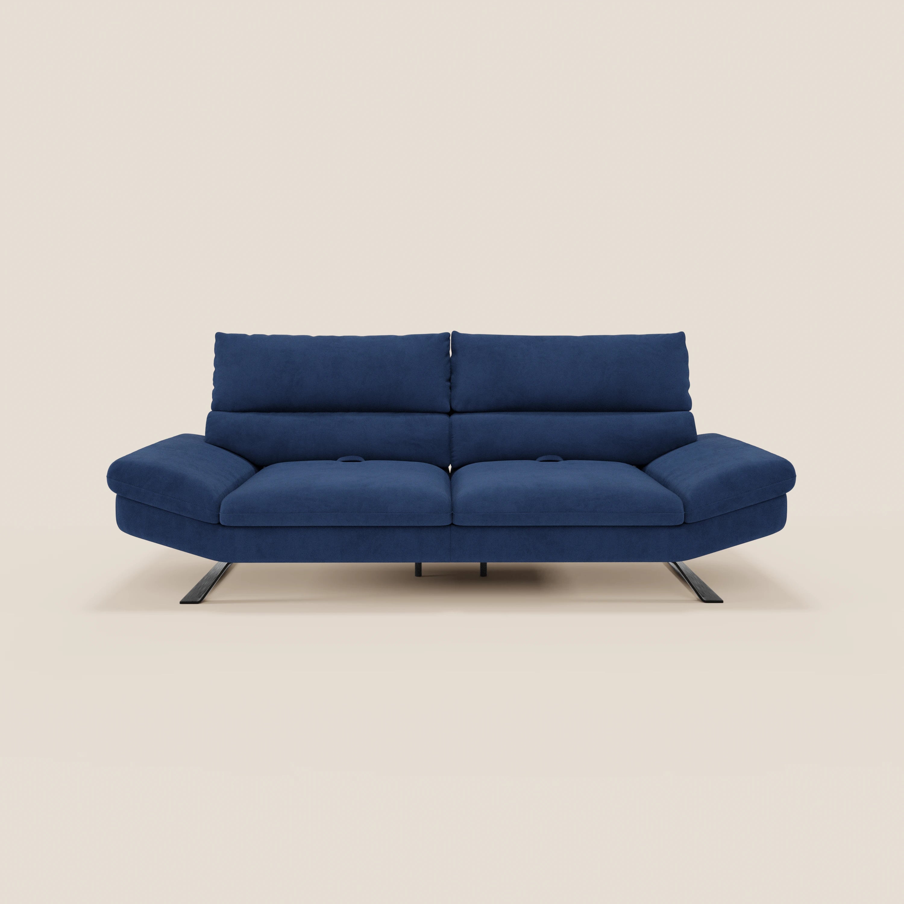 Eclipse Divano dal design moderno 2 e 3 posti con schienali traslanti - piedini alti in elegante microfibra smacchiabile T11 - divani.store