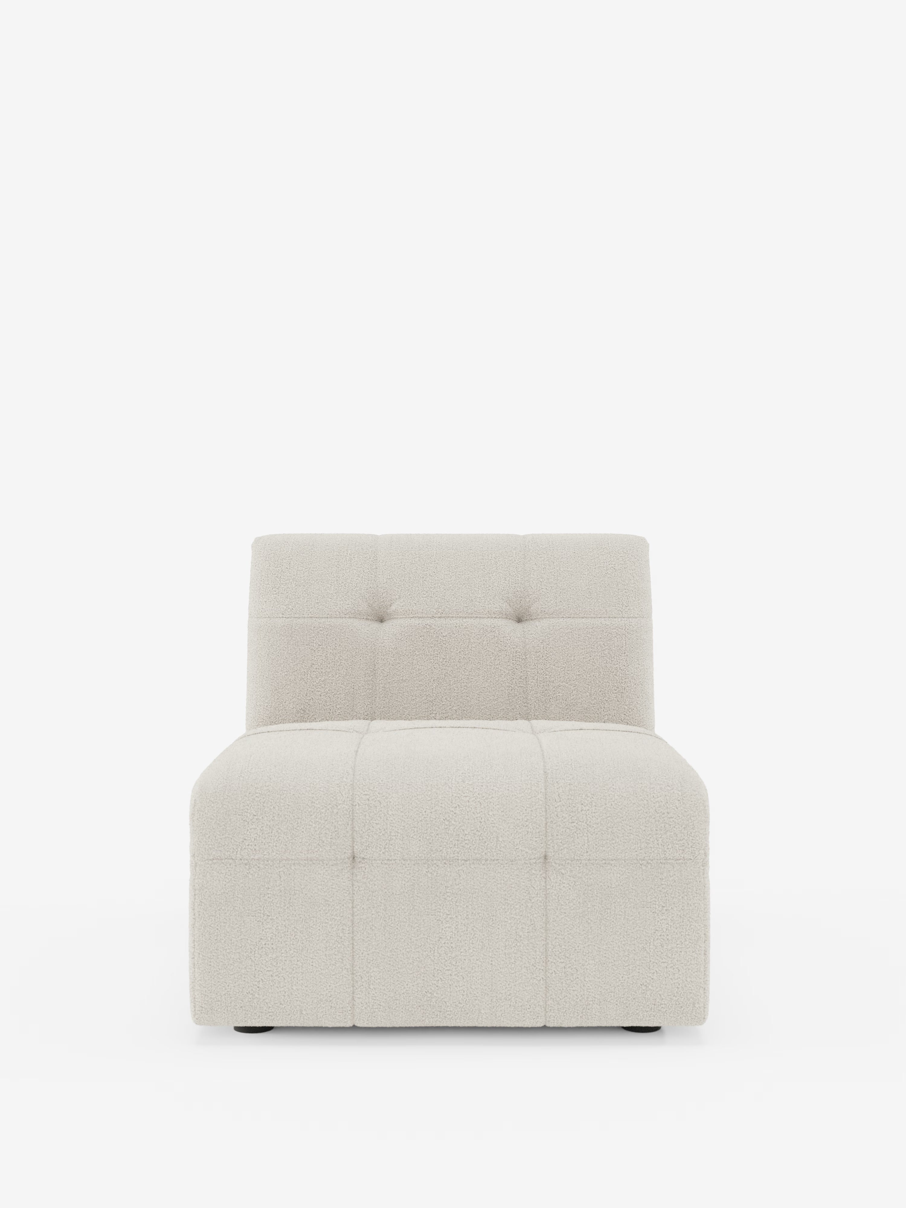 Mosaic module fauteuil 77 cm en bouclé - finition capitonnée et design en tissu détachable T21