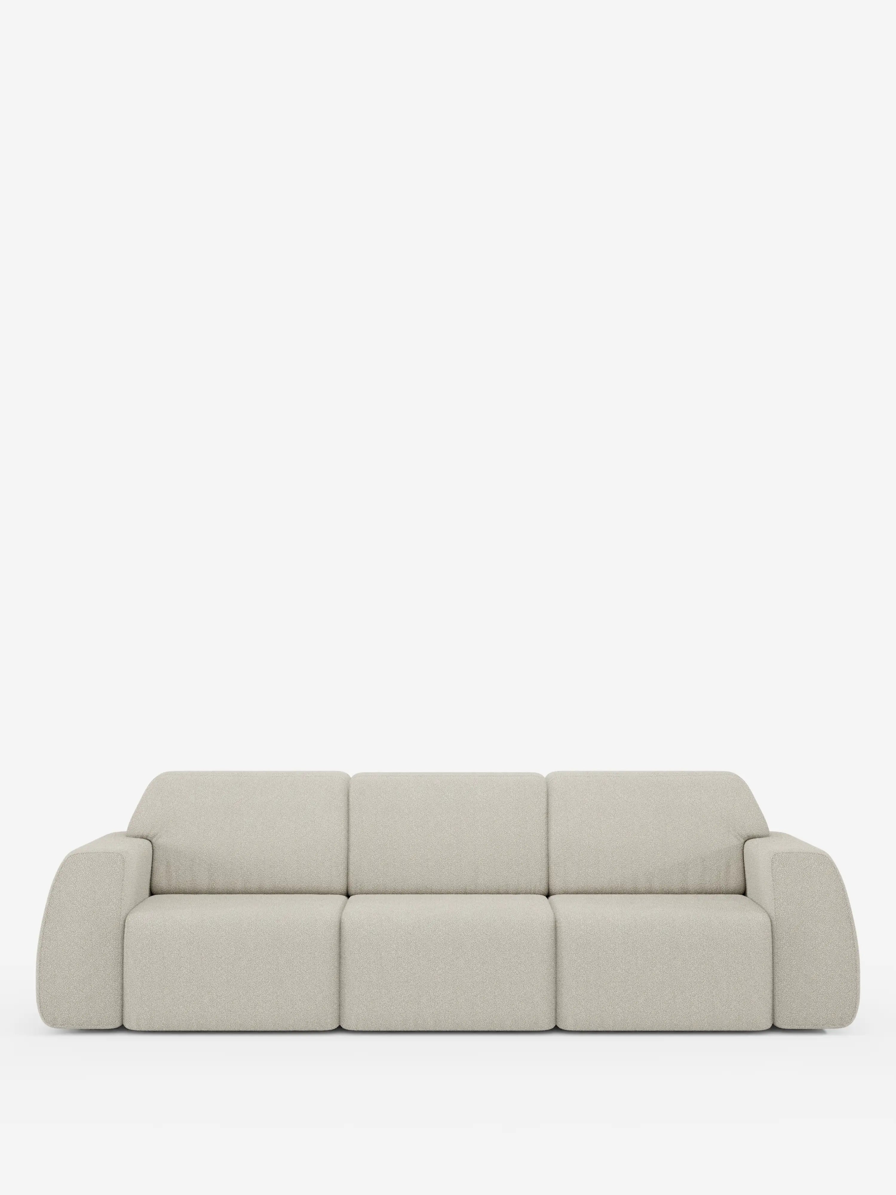 Orbit canapé avec 3 assises coulissantes et extensibles en tissu effet coton détachable T33