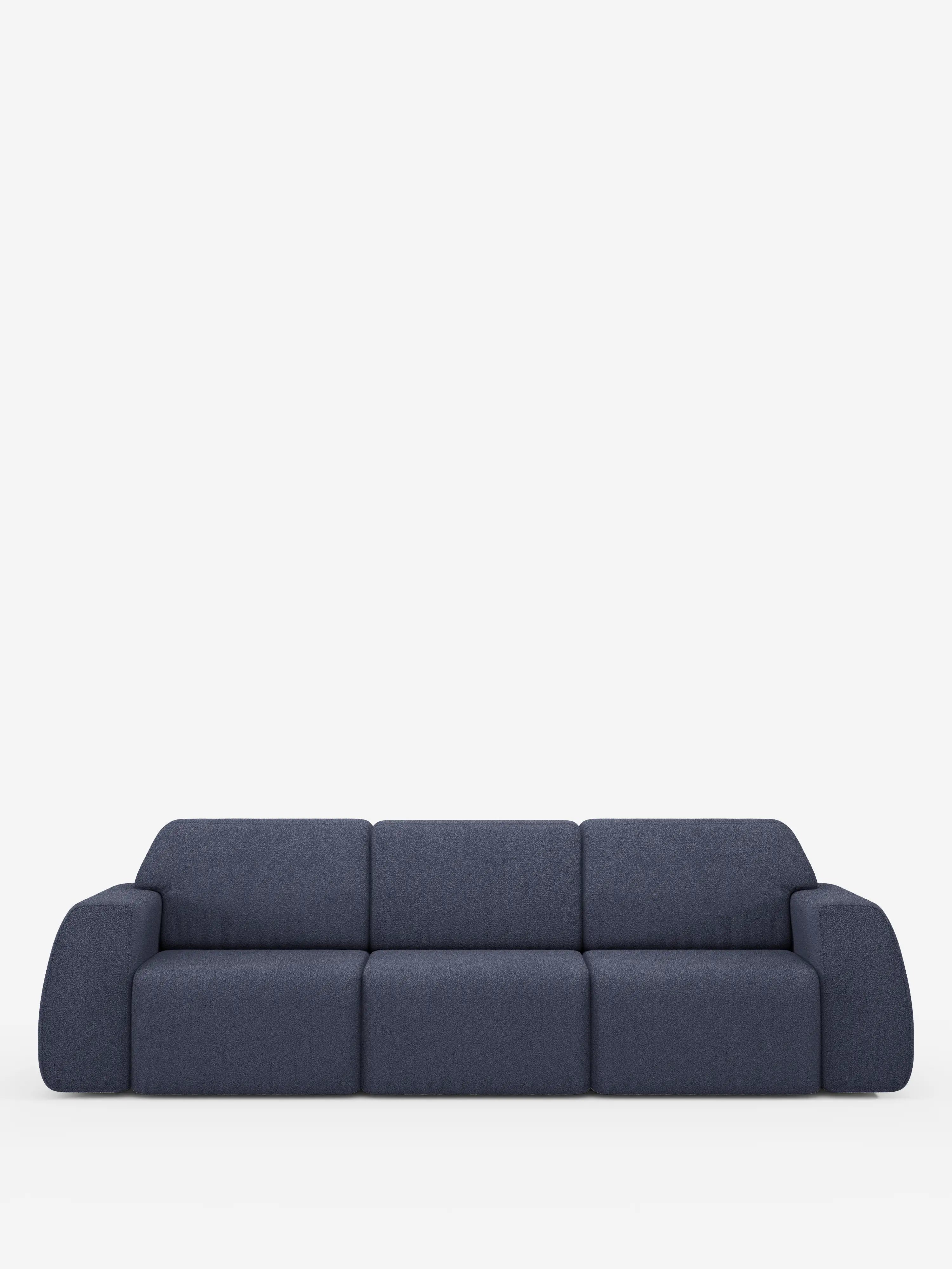 Orbit canapé avec 3 assises coulissantes et extensibles en tissu effet coton détachable T33