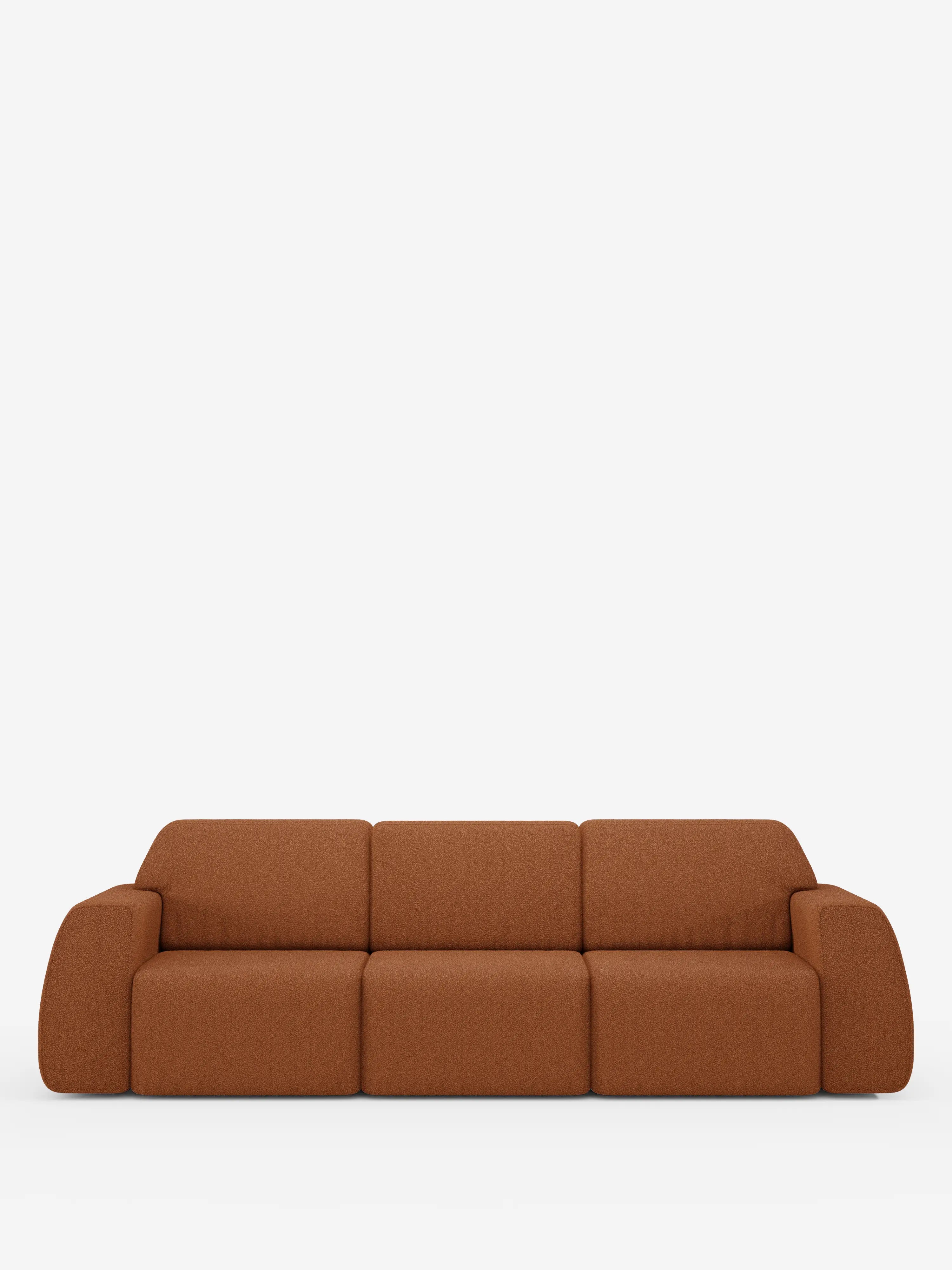 Orbit canapé avec 3 assises coulissantes et extensibles en tissu effet coton détachable T33