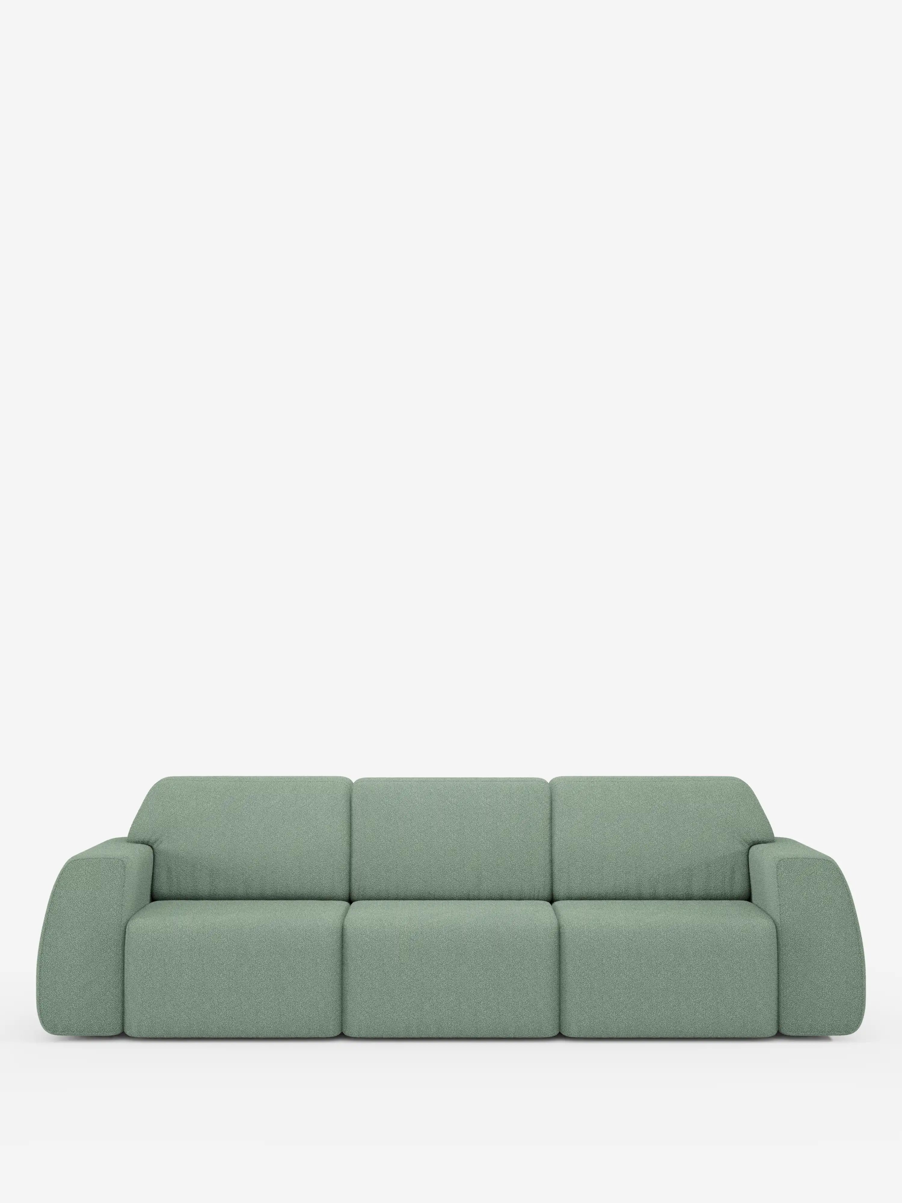 Orbit canapé avec 3 assises coulissantes et extensibles en tissu effet coton détachable T33