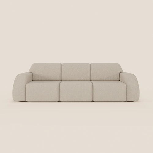 Orbit divano con 3 sedute scorrevoli e allungabili in tessuto effetto cotone smacchiabile T33 - divani.store