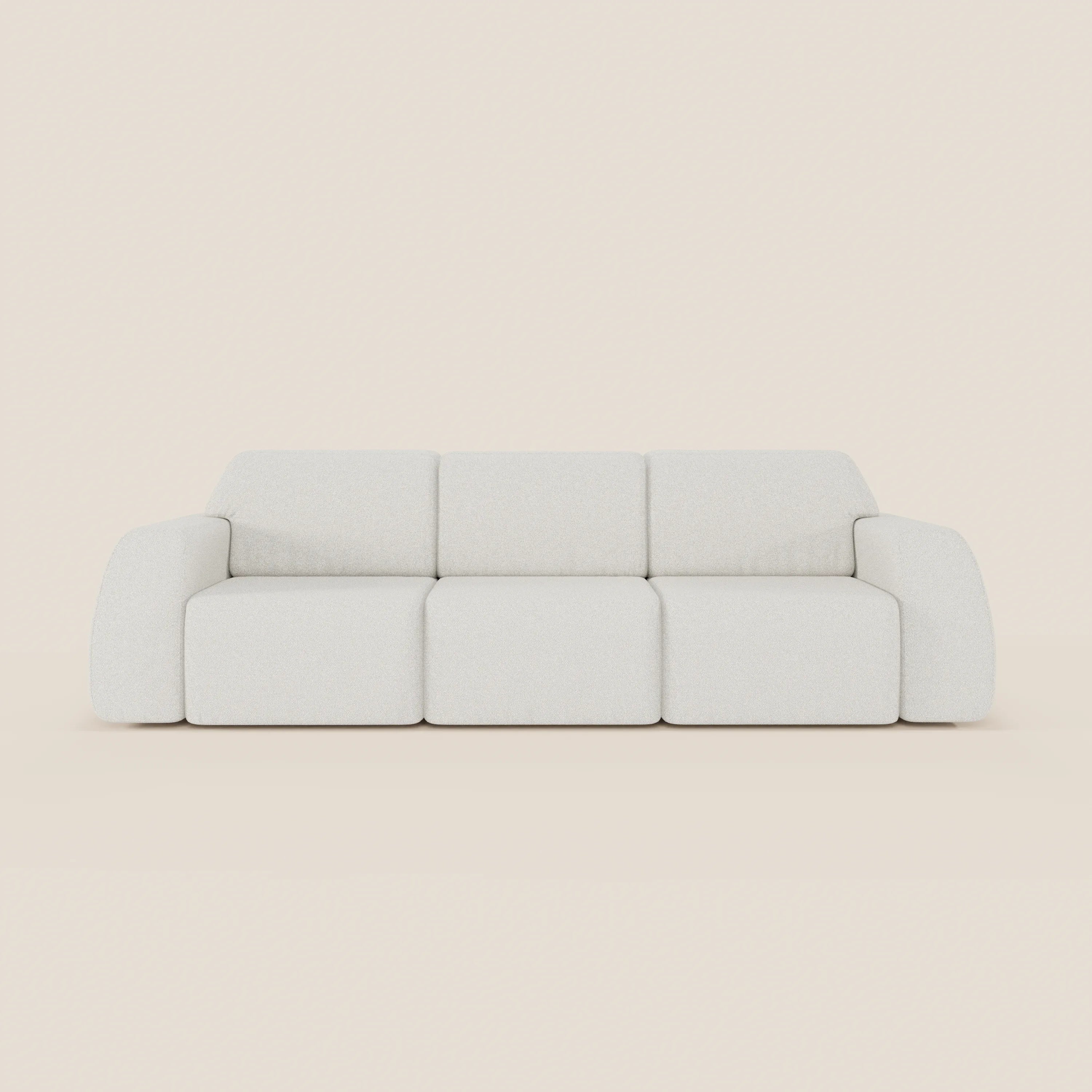 Orbit divano con 3 sedute scorrevoli e allungabili in tessuto effetto cotone smacchiabile T33 - divani.store