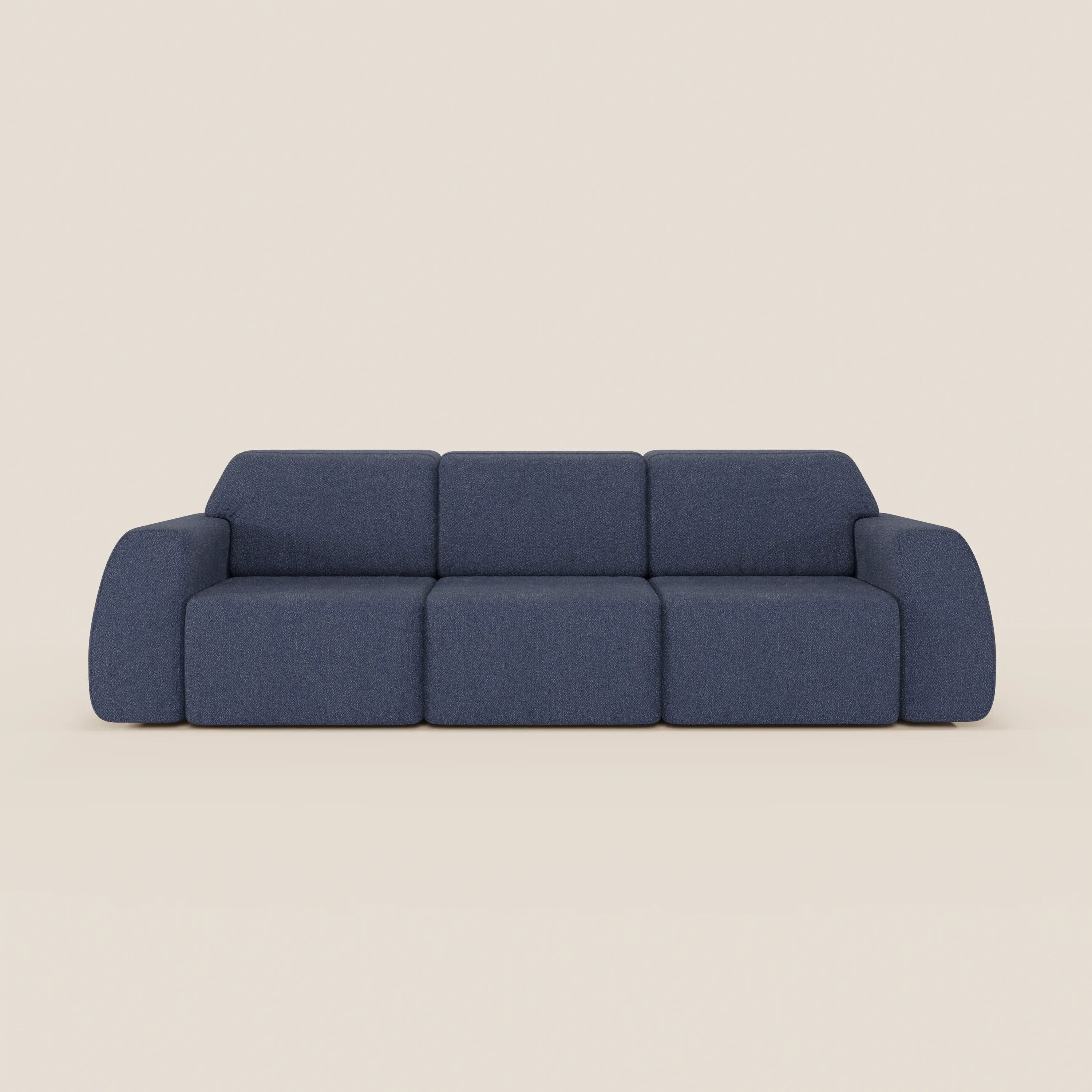 Orbit divano con 3 sedute scorrevoli e allungabili in tessuto effetto cotone smacchiabile T33 - divani.store