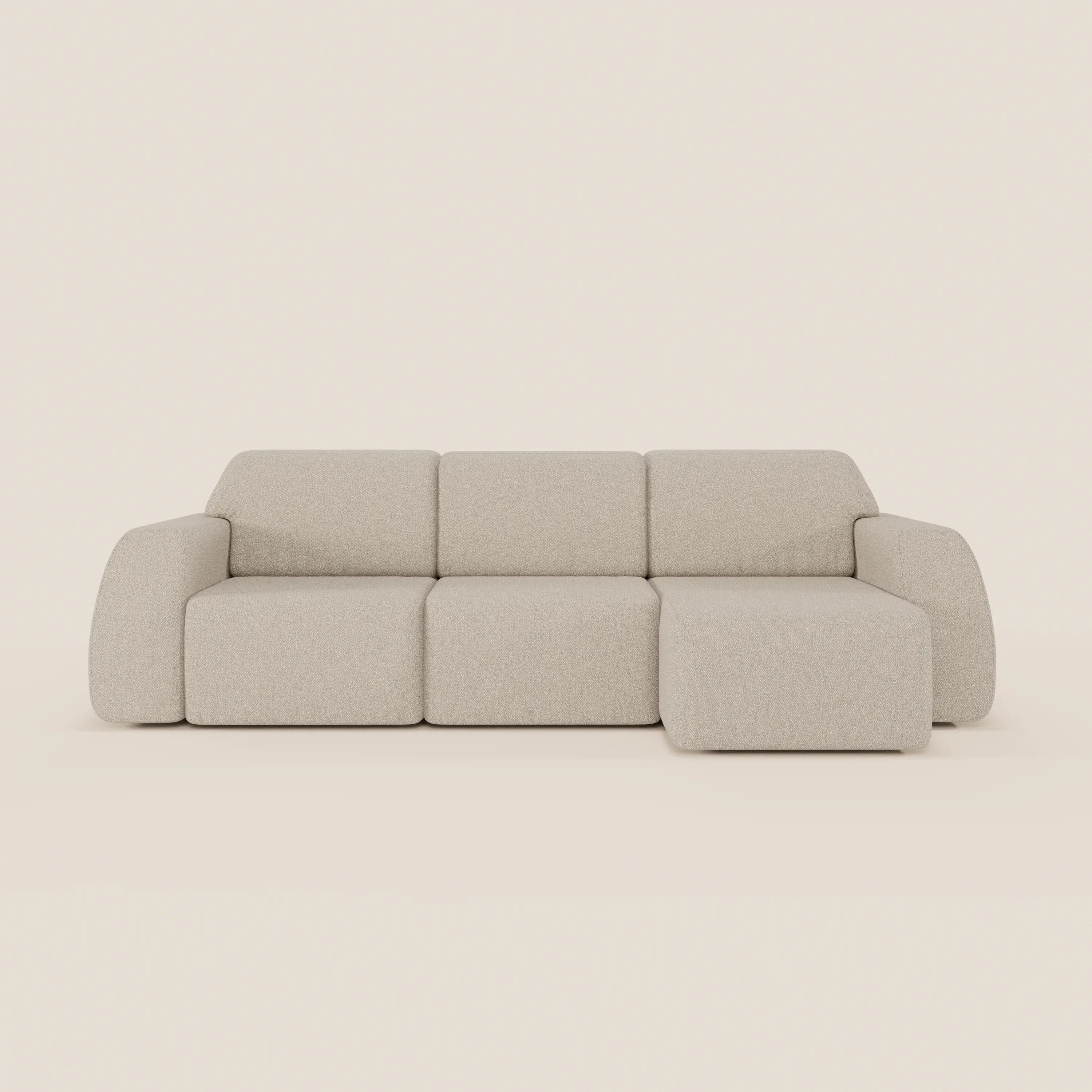 Orbit Divano angolare con penisola reversibile e tutte le sedute allungabili in tessuto smacchiabile effetto cotone T33 - divani.store