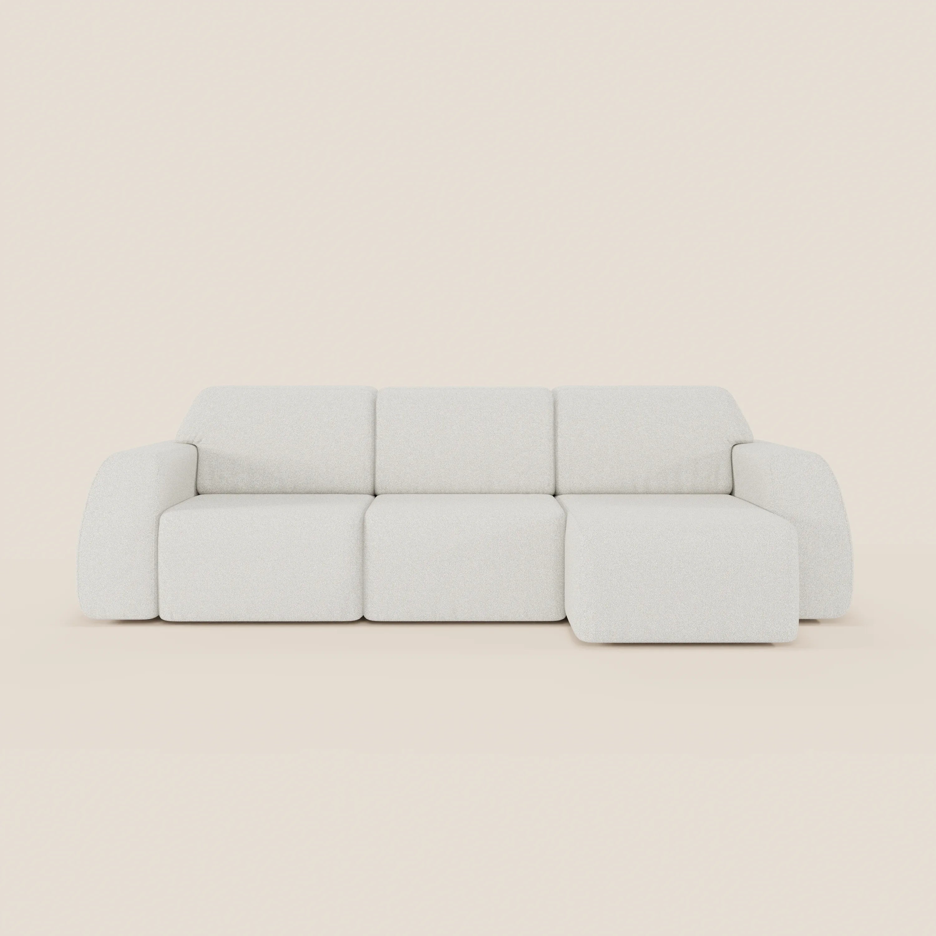 Orbit Divano angolare con penisola reversibile e tutte le sedute allungabili in tessuto smacchiabile effetto cotone T33 - divani.store