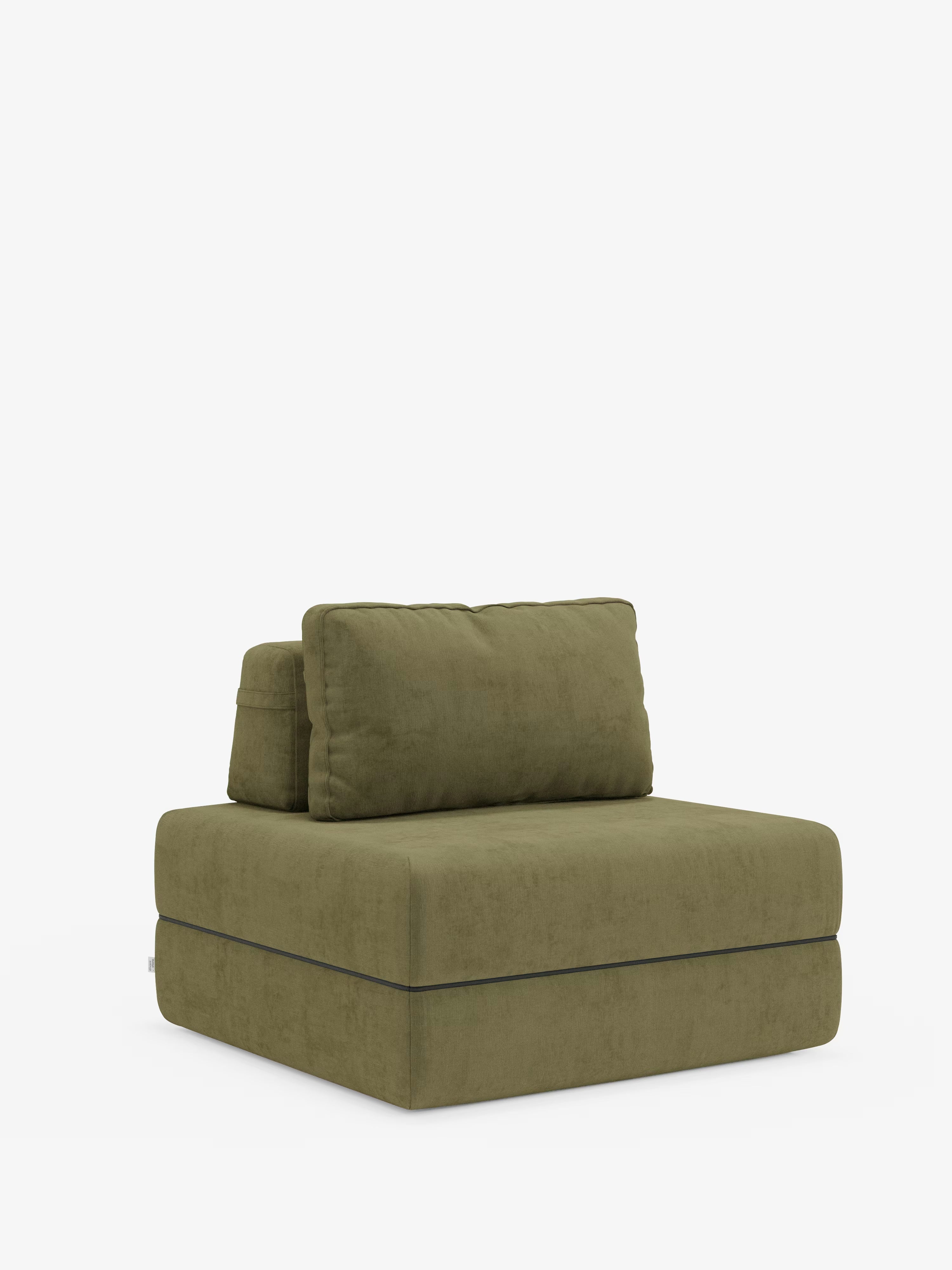 Rift poltrona letto con materasso alto 24 cm e memory foam - schienale mobile e tessuto smacchiabile T31