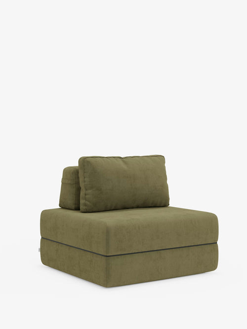 Rift fauteuil-lit avec matelas haut de 24 cm et mousse à mémoire de forme - dossier mobile et tissu antitache T31