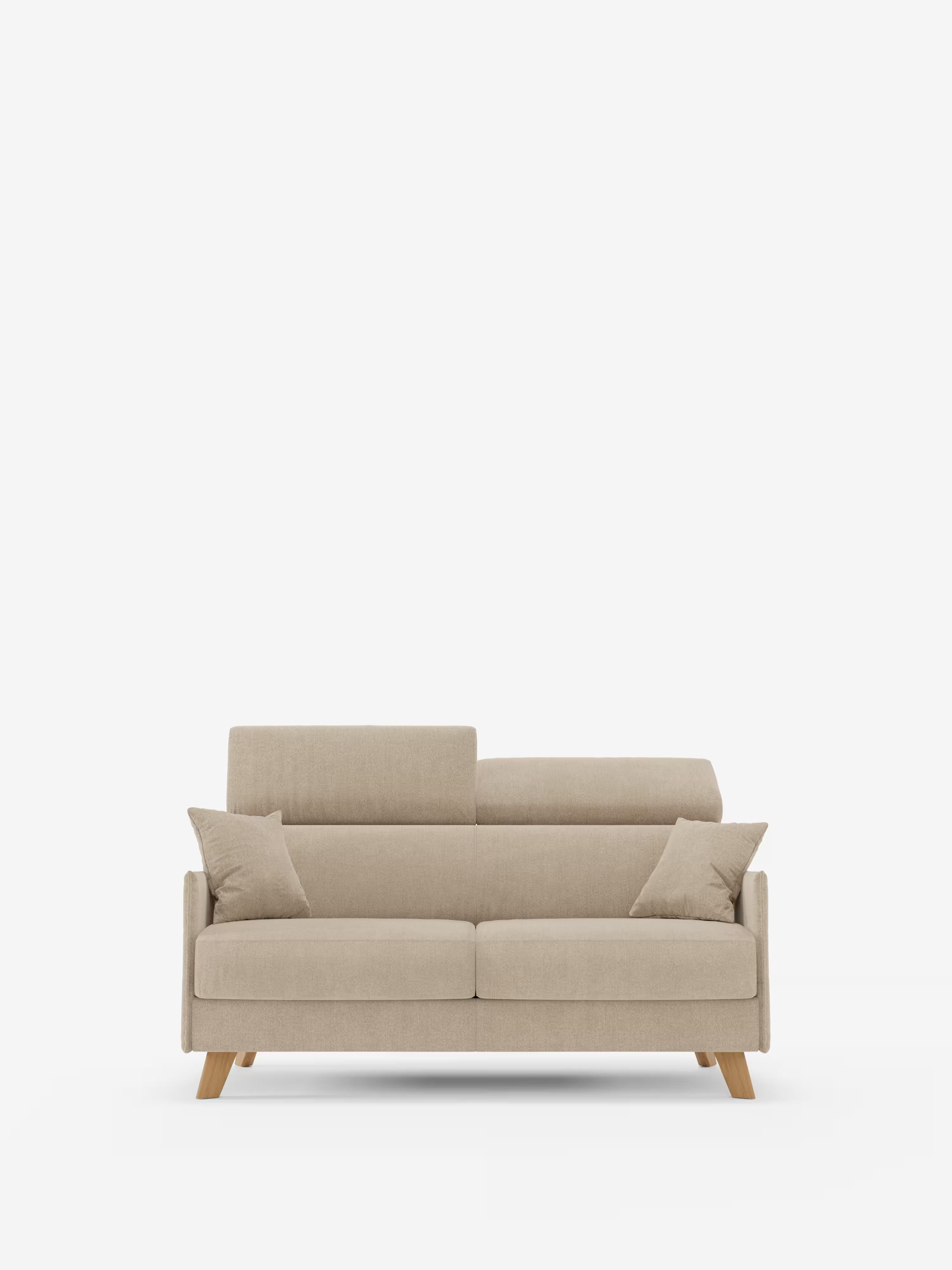 Sole canapé-lit double au design compact – appuie-têtes inclinables et 100% déhoussable en tissu anti-taches T23