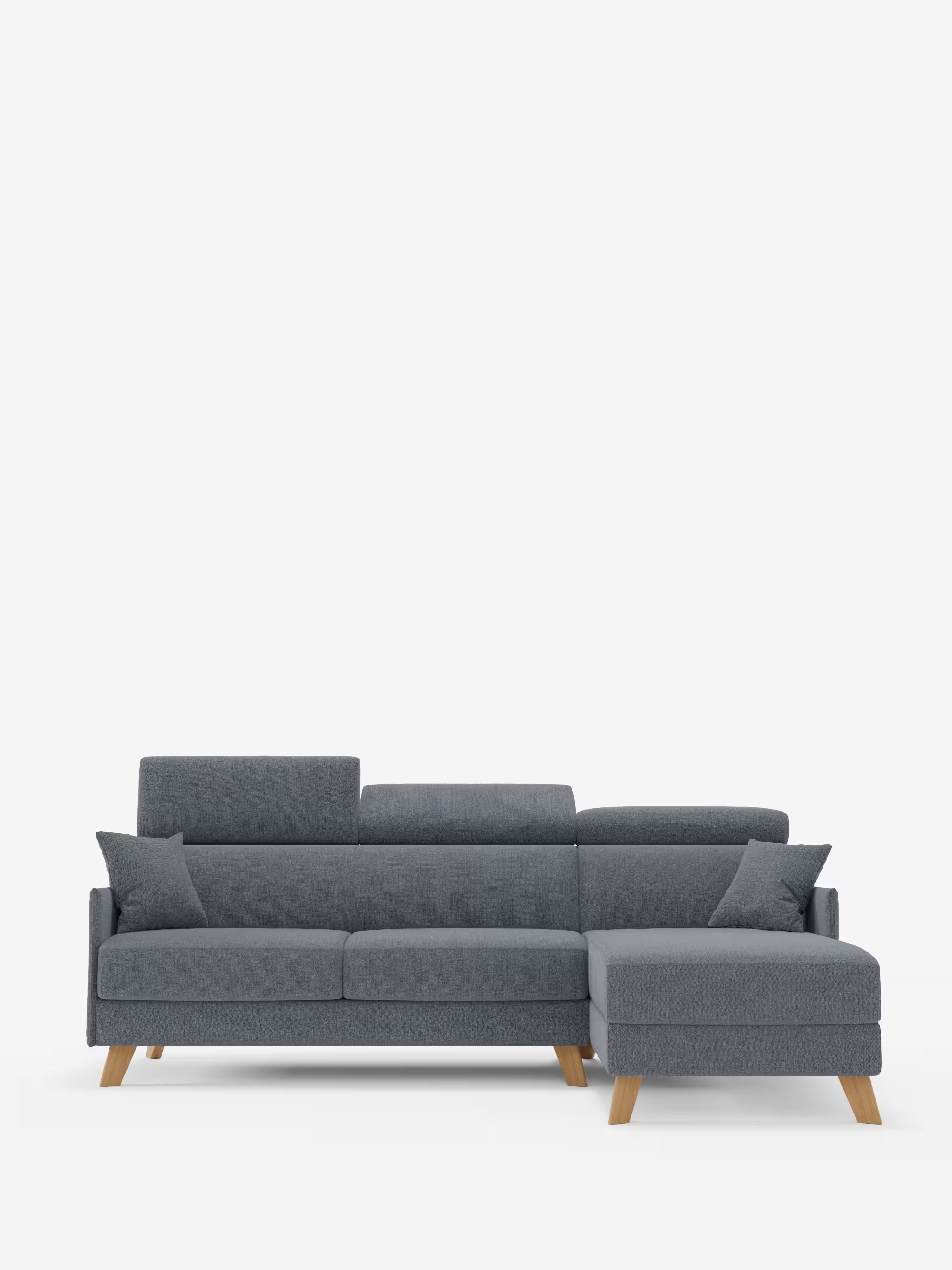 Sole Canapé d'angle convertible avec chaise longue avec coffre et têtières inclinables - tissu détachable T23