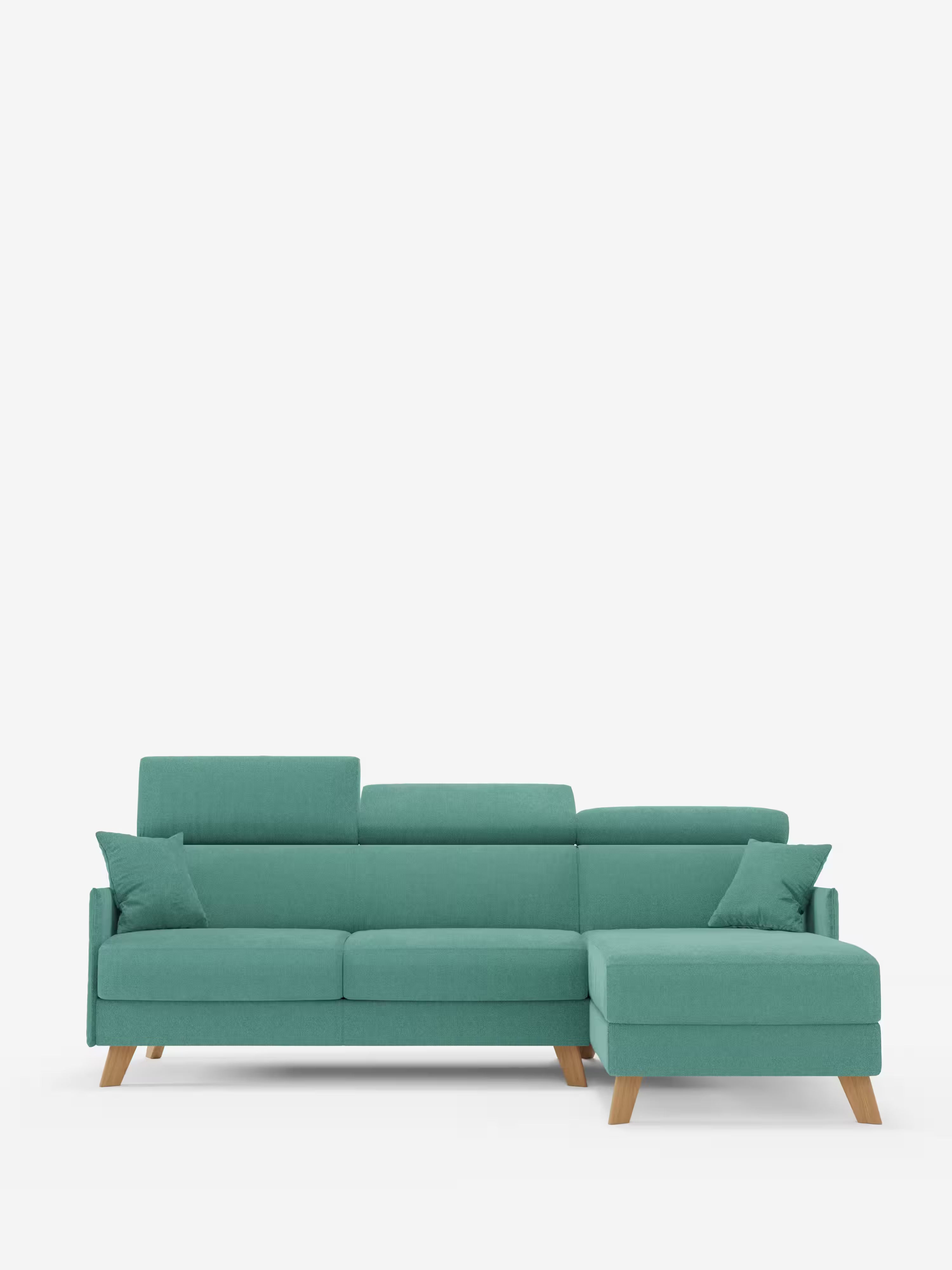 Sole Canapé d'angle convertible avec chaise longue avec coffre et têtières inclinables - tissu détachable T23