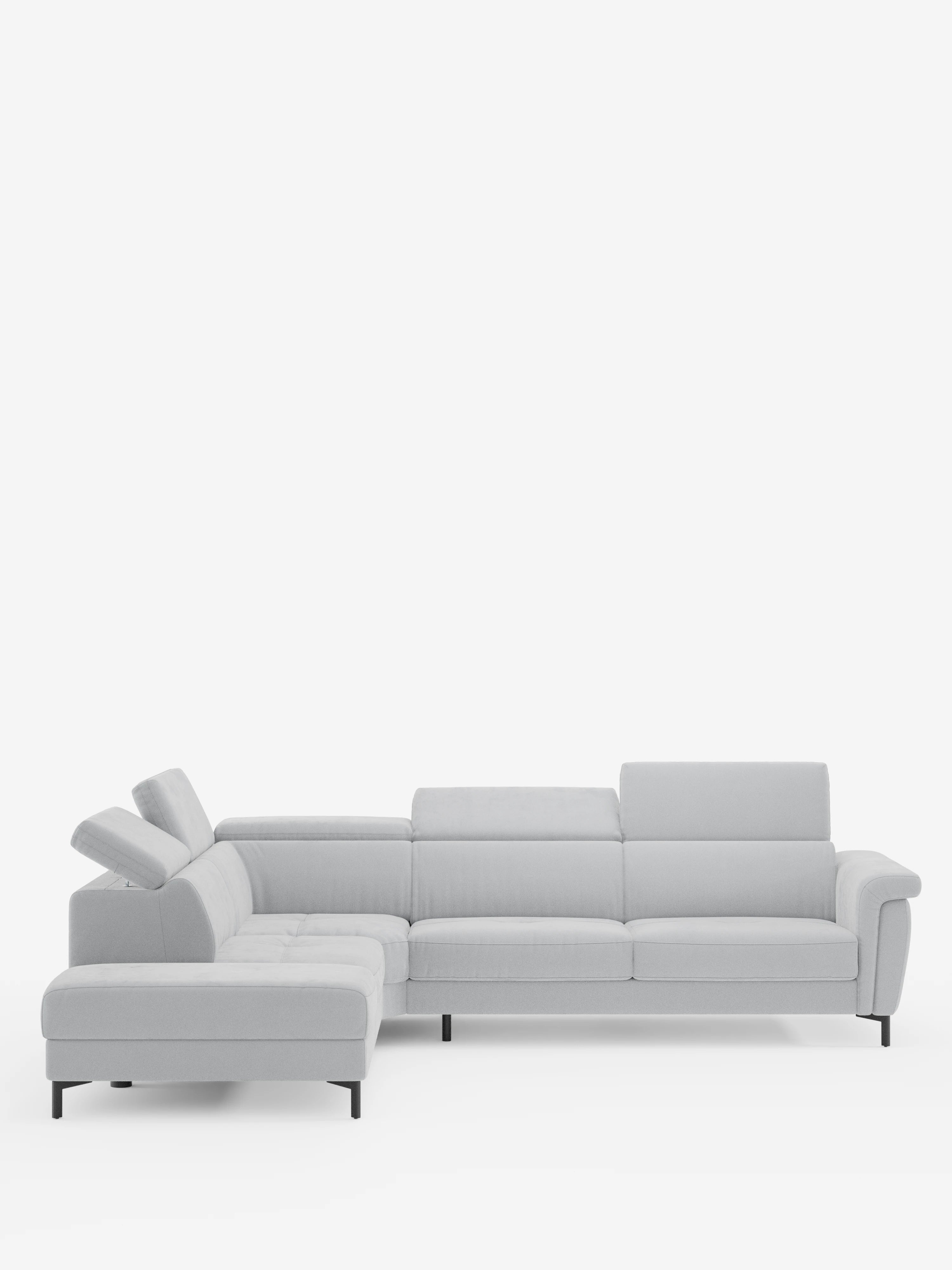 Capri canapé d'angle convertible avec Têtières Réglables et Matelas haute performance en Tissu Effet Velours Détachable T30