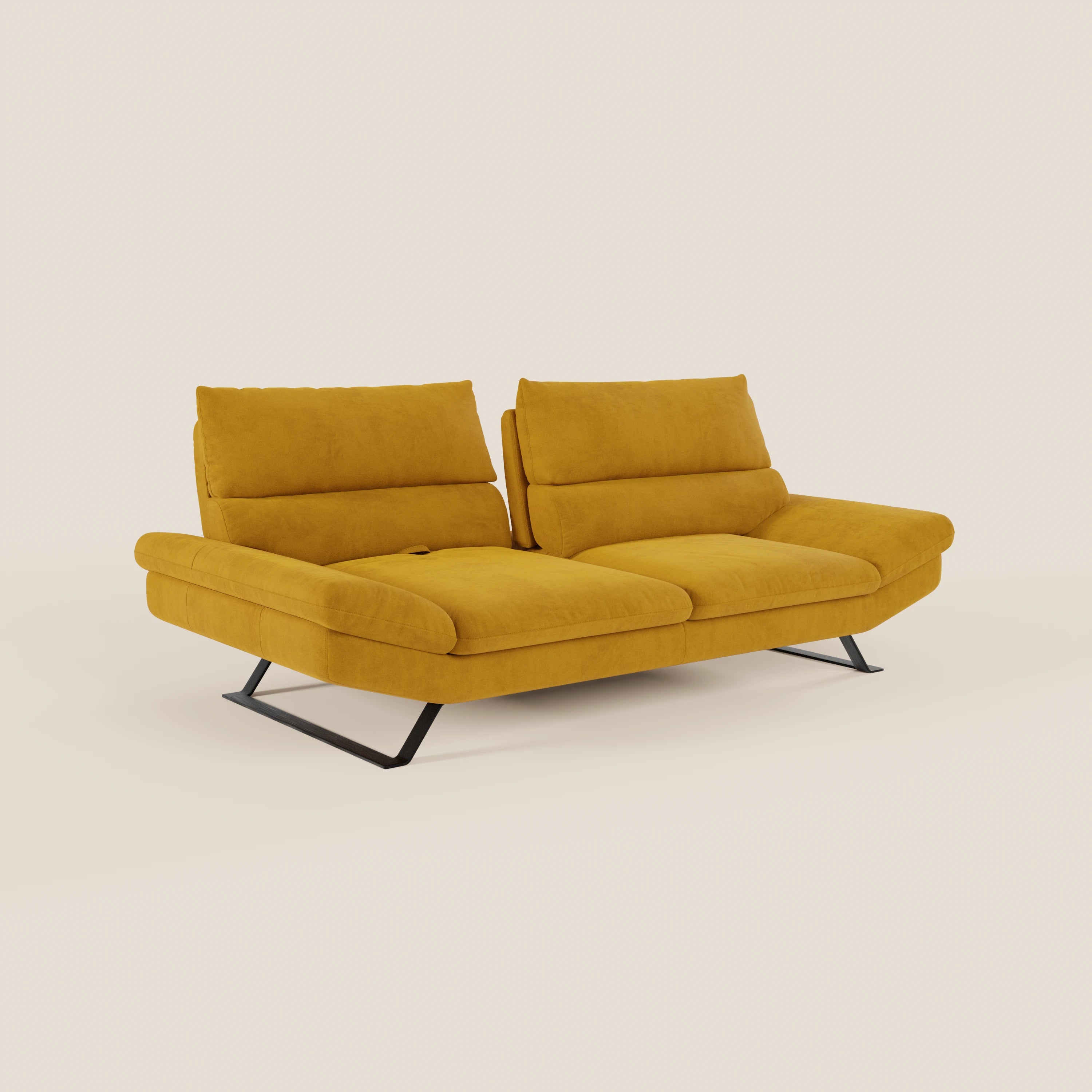 Eclipse Divano dal design moderno 2 e 3 posti con schienali traslanti - piedini alti in elegante microfibra smacchiabile T11 - divani.store