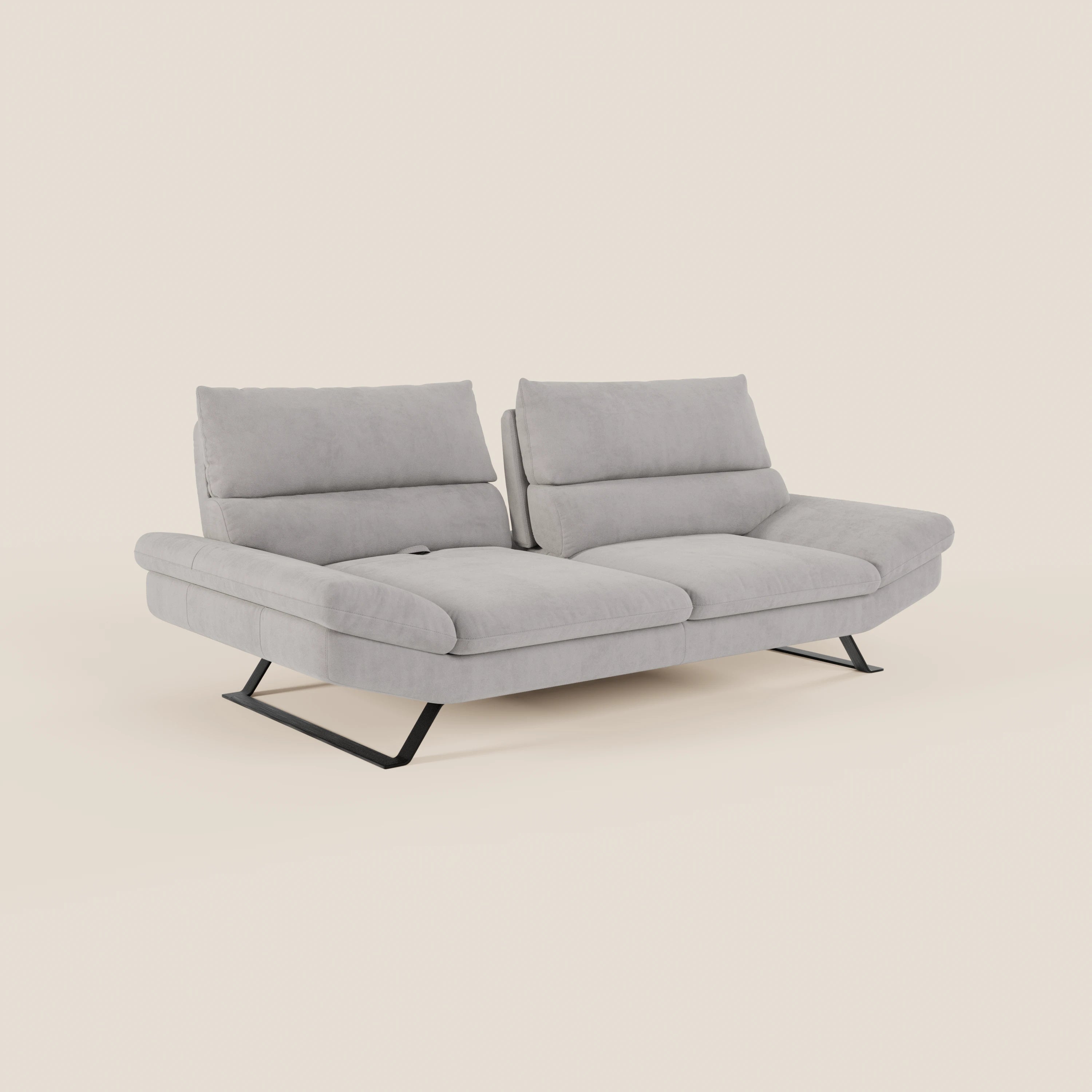 Eclipse Divano dal design moderno 2 e 3 posti con schienali traslanti - piedini alti in elegante microfibra smacchiabile T11 - divani.store