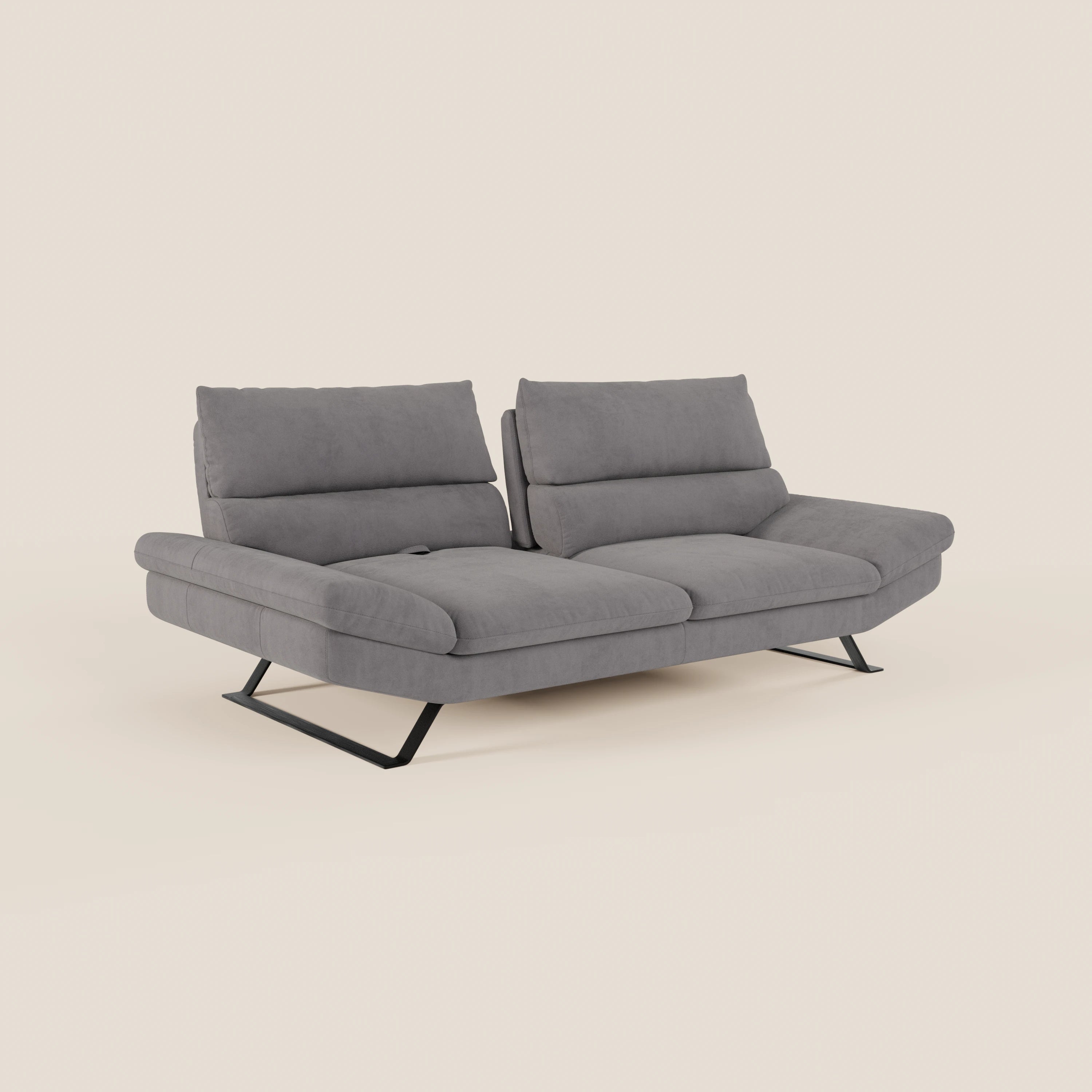 Eclipse Divano dal design moderno 2 e 3 posti con schienali traslanti - piedini alti in elegante microfibra smacchiabile T11 - divani.store