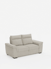 Ischia canapé 3 places avec pouf extractible et dossiers coulissants en tissu mélangé lin anti-taches