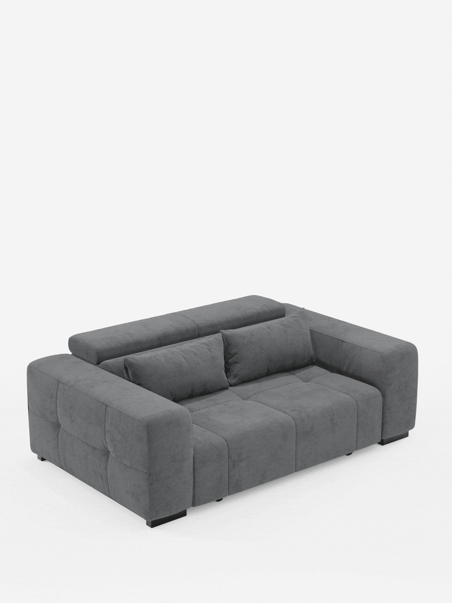 Monarch Canapé avec relaxation électrique pour allongement des assises et appuie-tête inclinable en tissu doux anti-taches T31