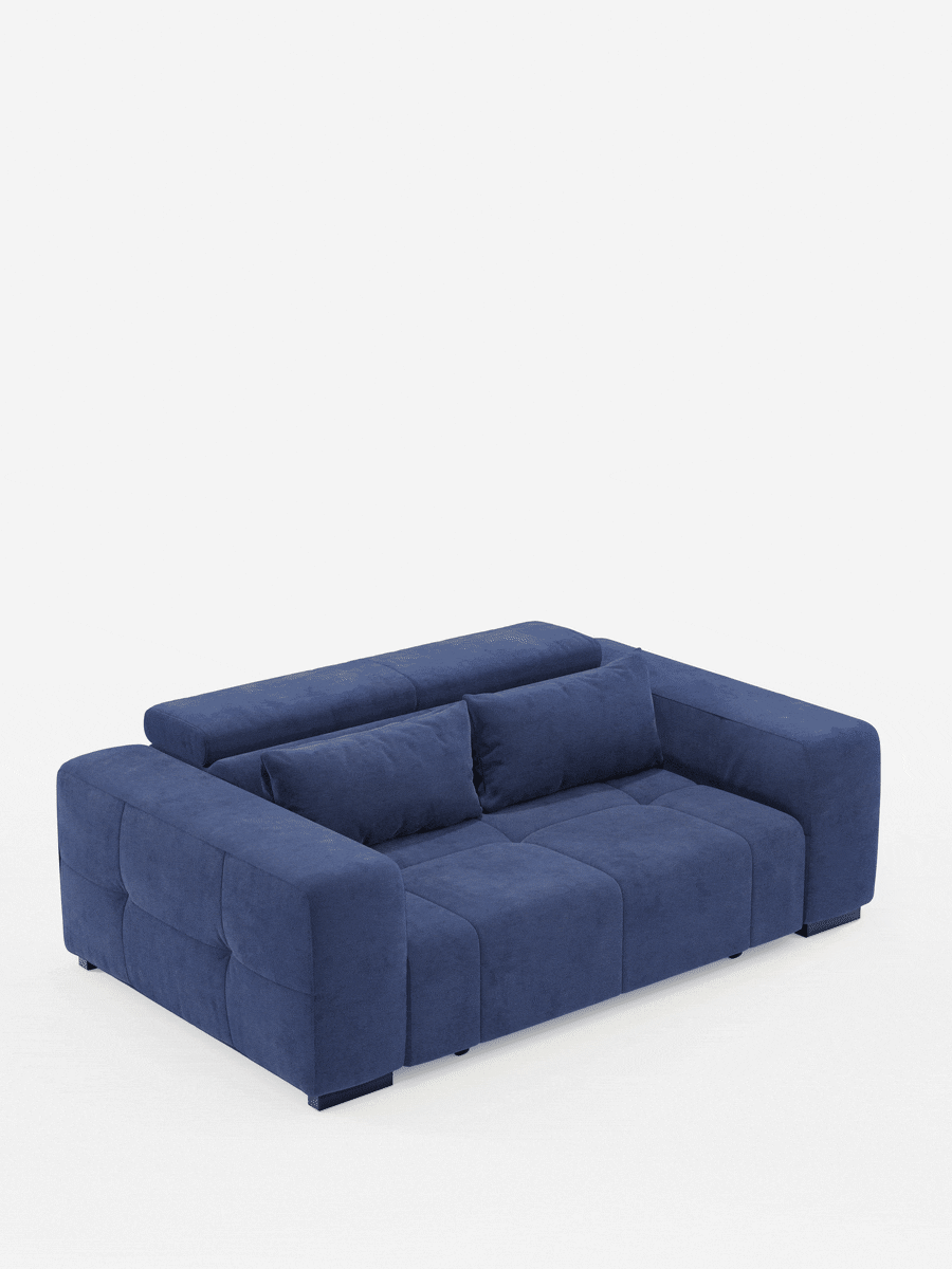 Monarch Canapé avec relaxation électrique pour allongement des assises et appuie-tête inclinable en tissu doux anti-taches T31