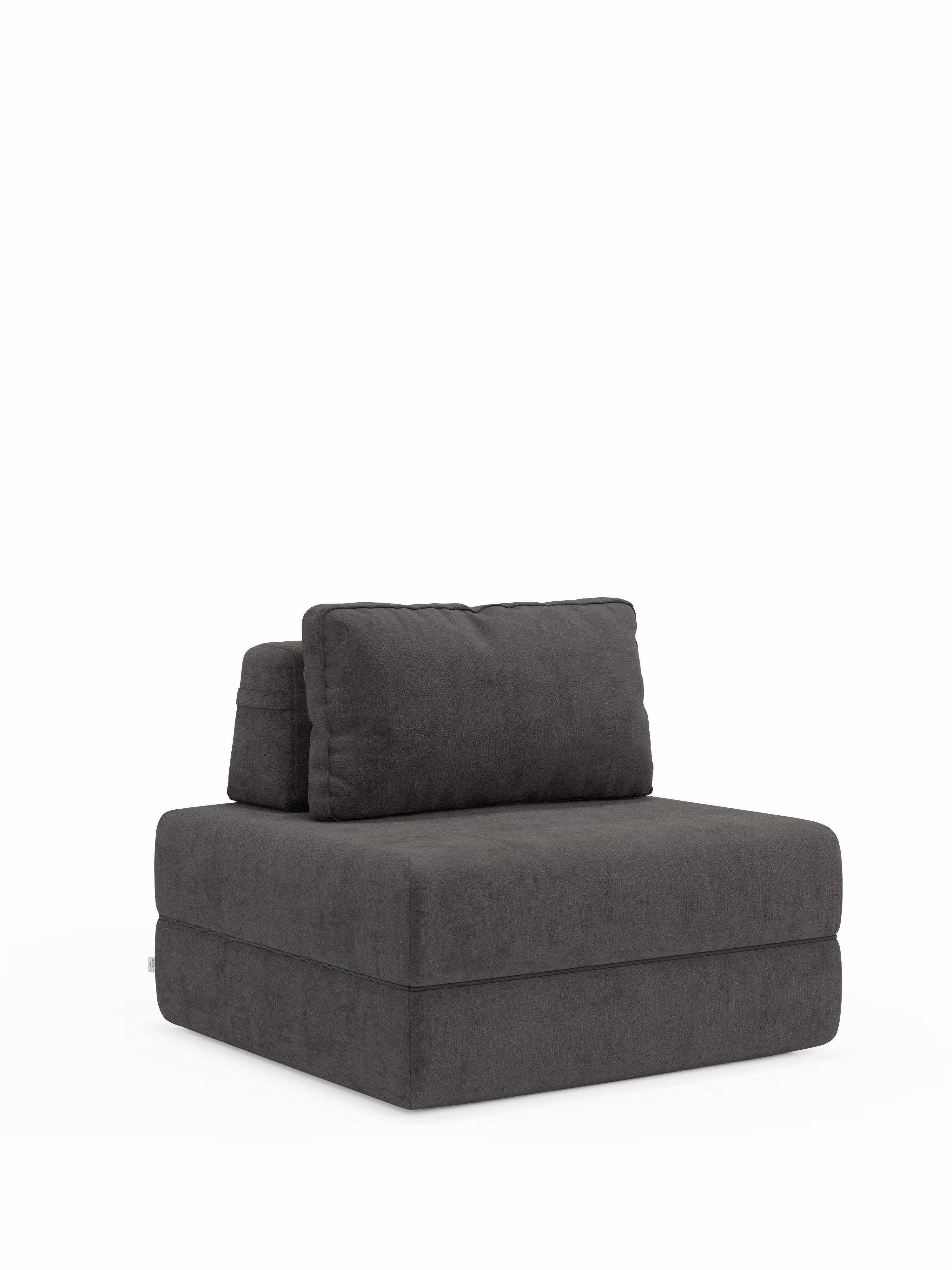 Rift fauteuil-lit avec matelas haut de 24 cm et mousse à mémoire de forme - dossier mobile et tissu antitache T31