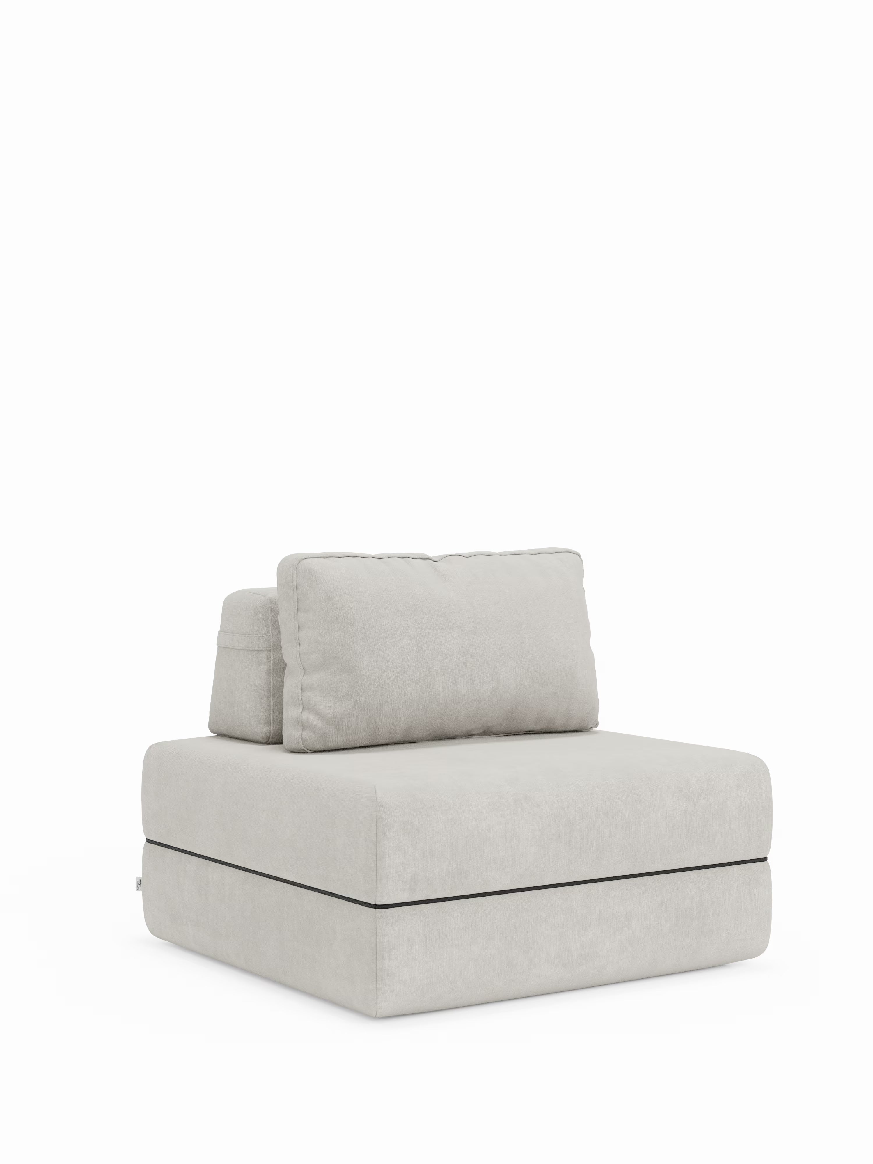 Rift fauteuil-lit avec matelas haut de 24 cm et mousse à mémoire de forme - dossier mobile et tissu antitache T31