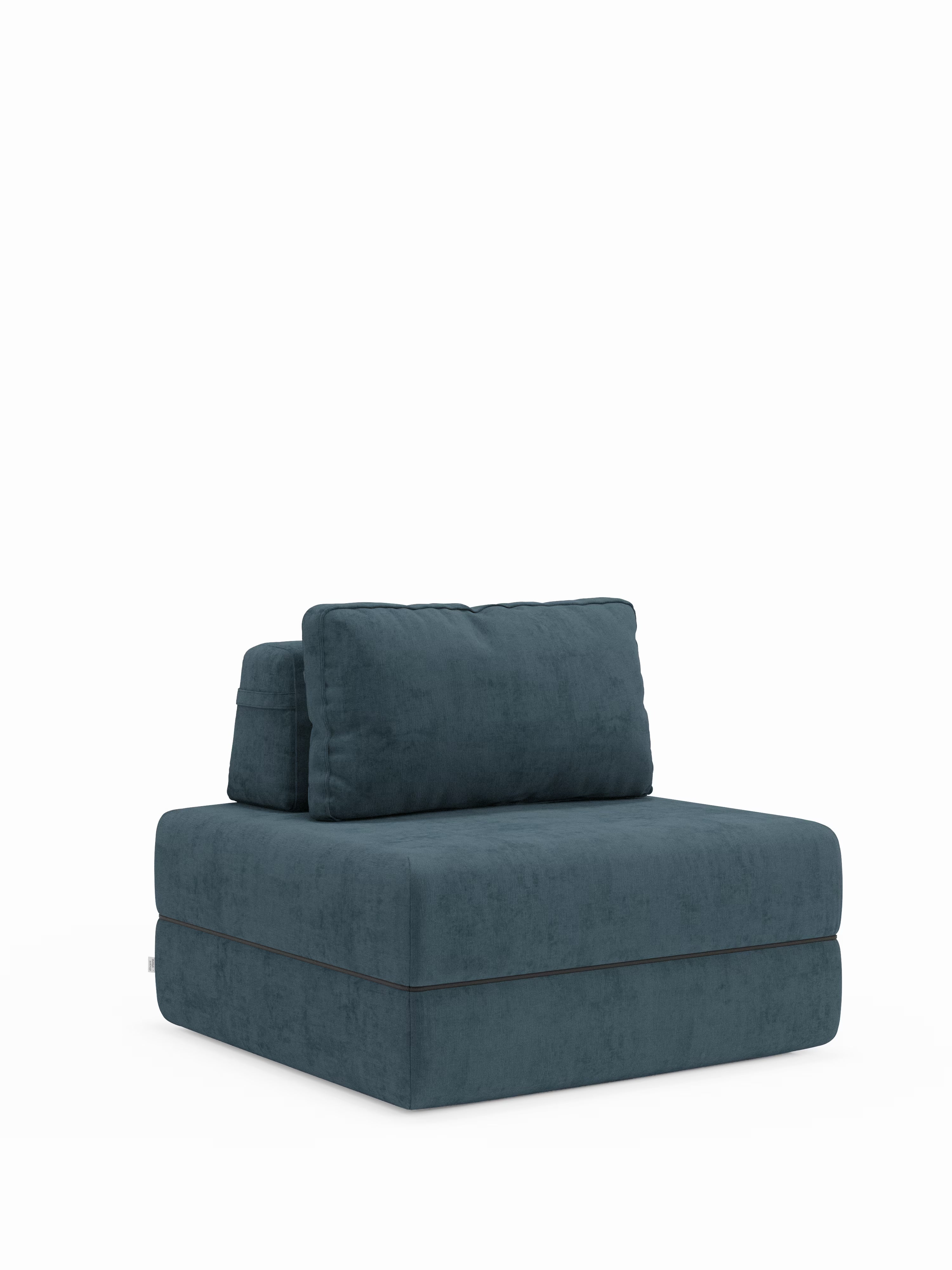 Rift fauteuil-lit avec matelas haut de 24 cm et mousse à mémoire de forme - dossier mobile et tissu antitache T31