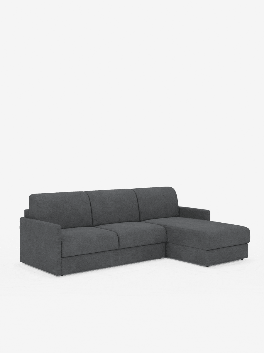 Tommy Divano Letto con penisola contenitore - design minimal e sfoderabile in tessuto smacchiabile simil cotone T33