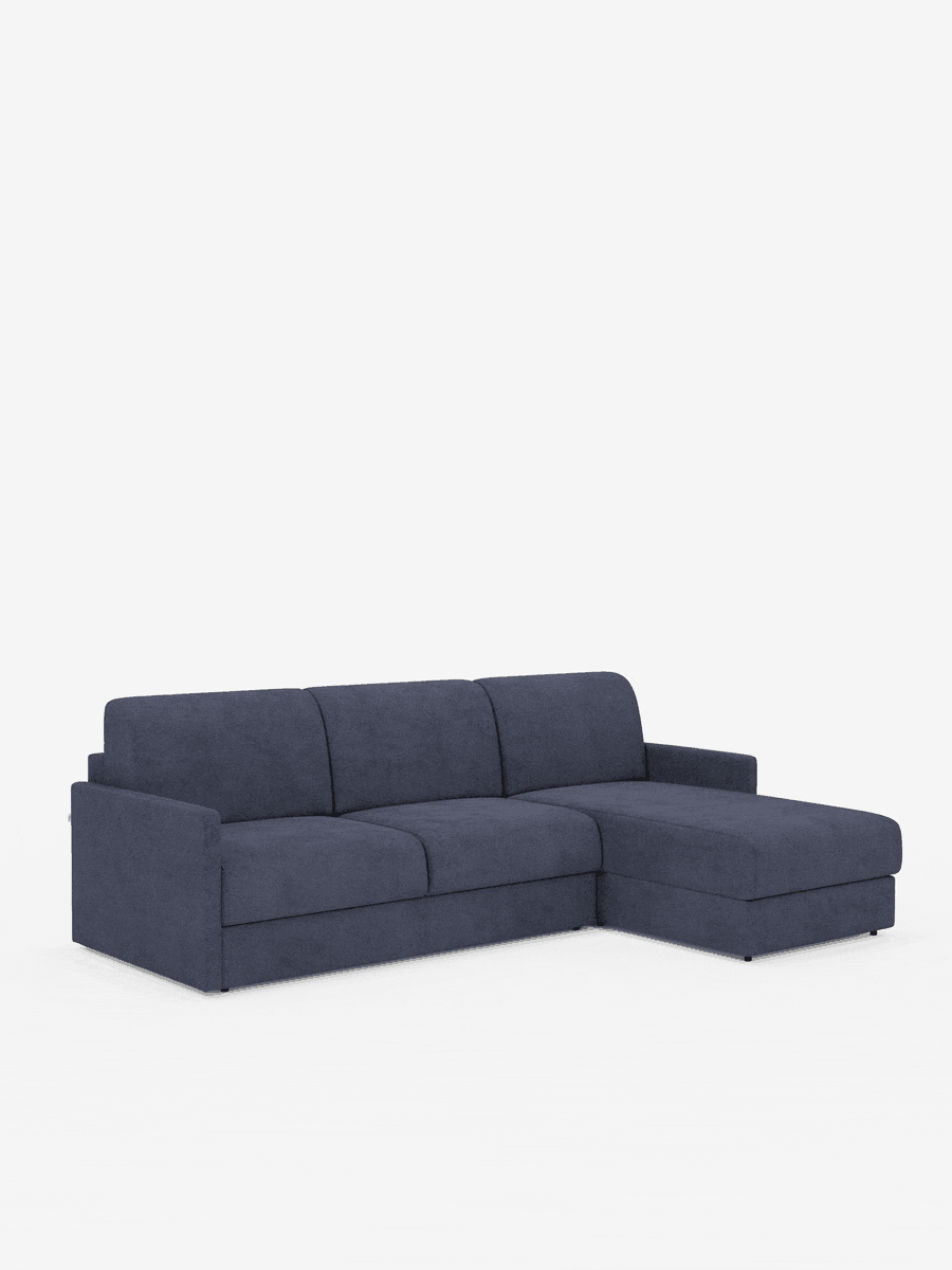 Tommy Divano Letto con penisola contenitore - design minimal e sfoderabile in tessuto smacchiabile simil cotone T33