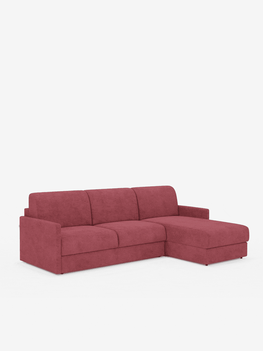Tommy Divano Letto con penisola contenitore - design minimal e sfoderabile in tessuto smacchiabile simil cotone T33