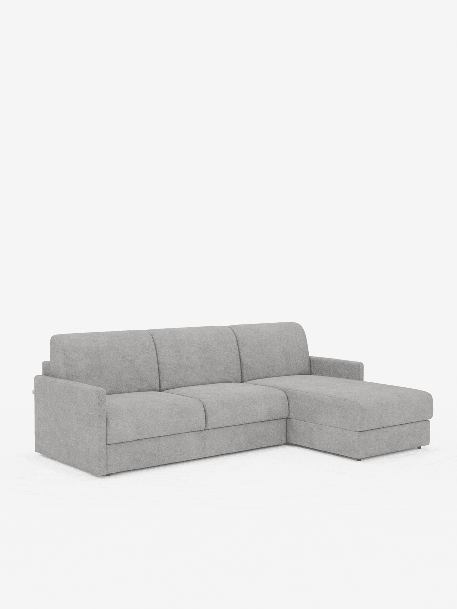 Tommy Divano Letto con penisola contenitore - design minimal e sfoderabile in tessuto smacchiabile simil cotone T33