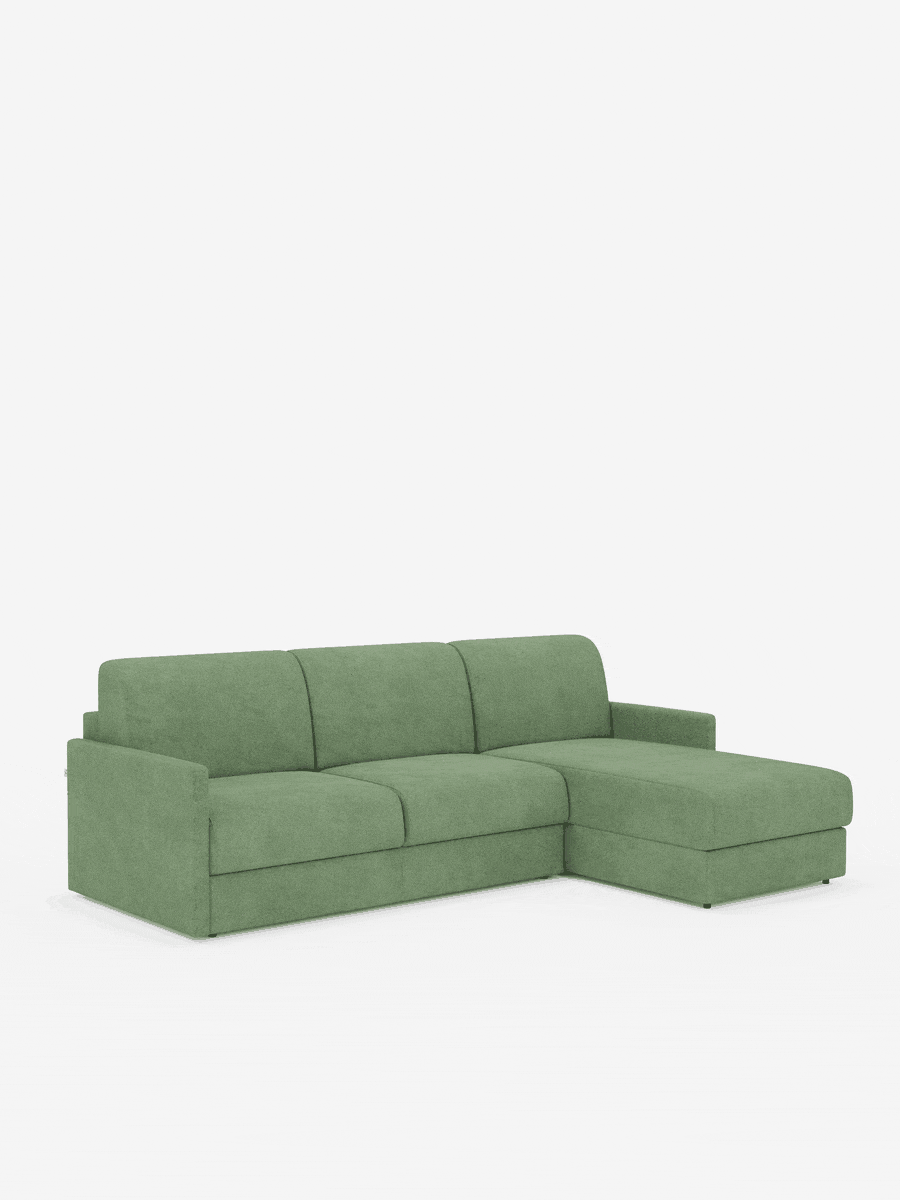 Tommy Divano Letto con penisola contenitore - design minimal e sfoderabile in tessuto smacchiabile simil cotone T33